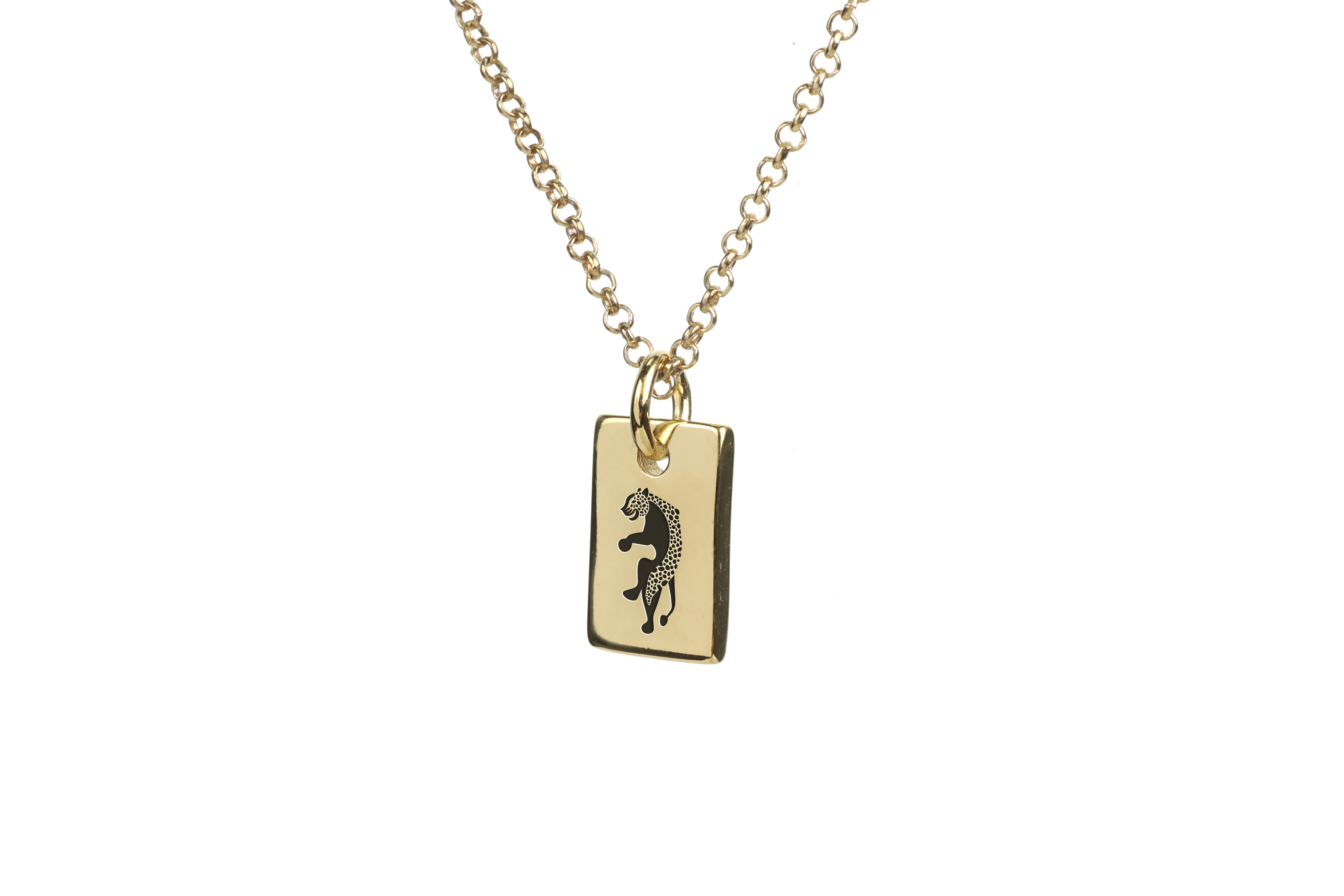 Engraved Jaguar Signet Necklace