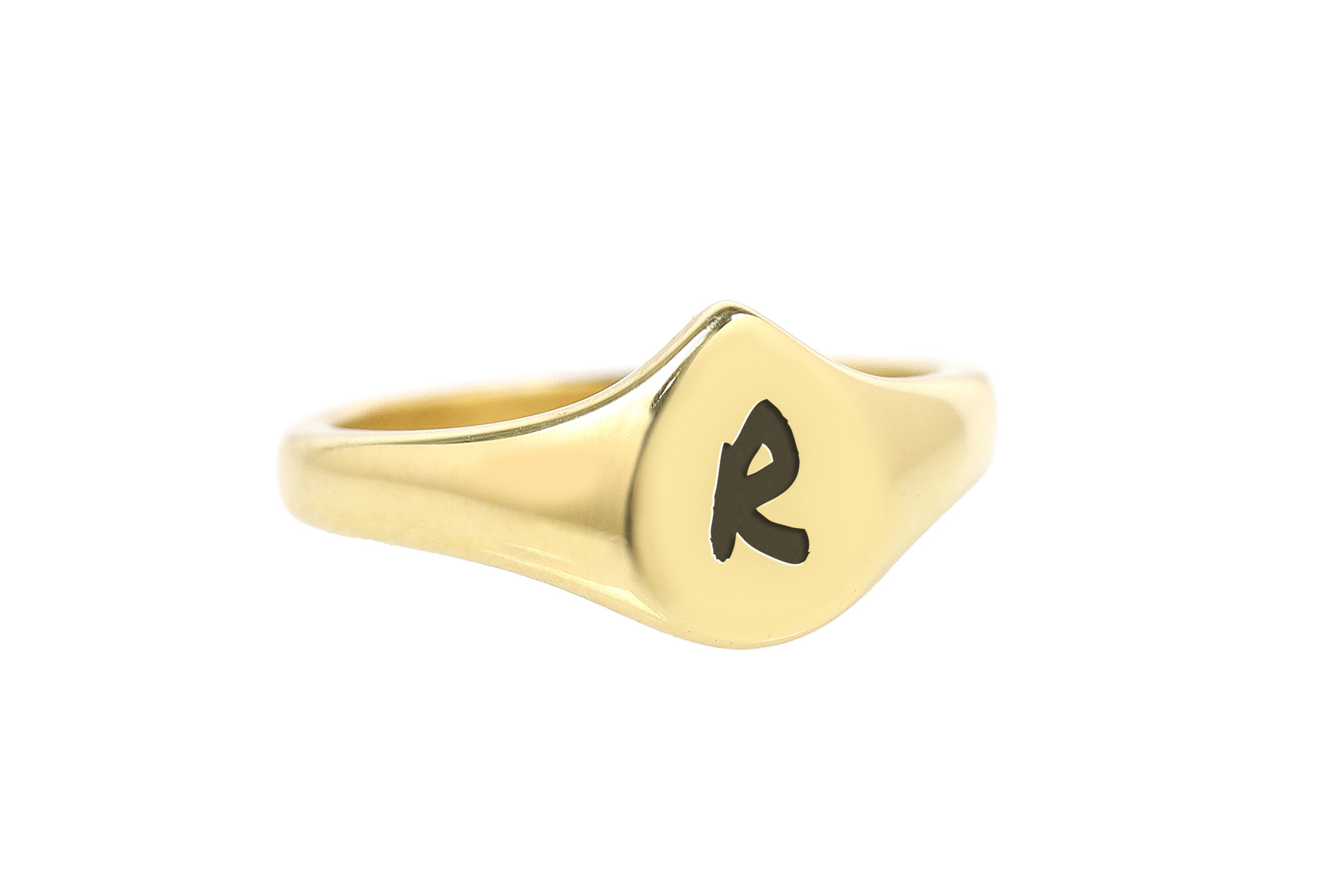 Engraved Letter Signet Ring