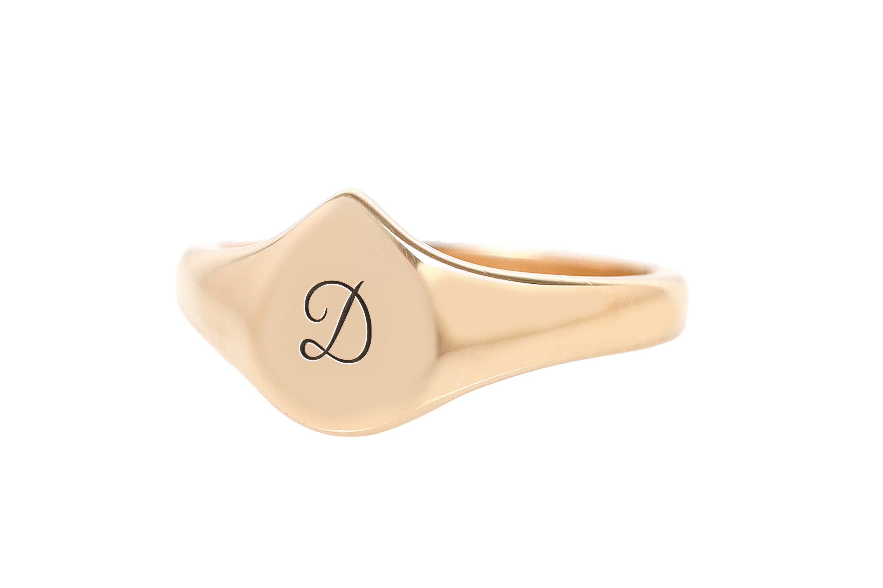 14k Rose Gold Letter Ring