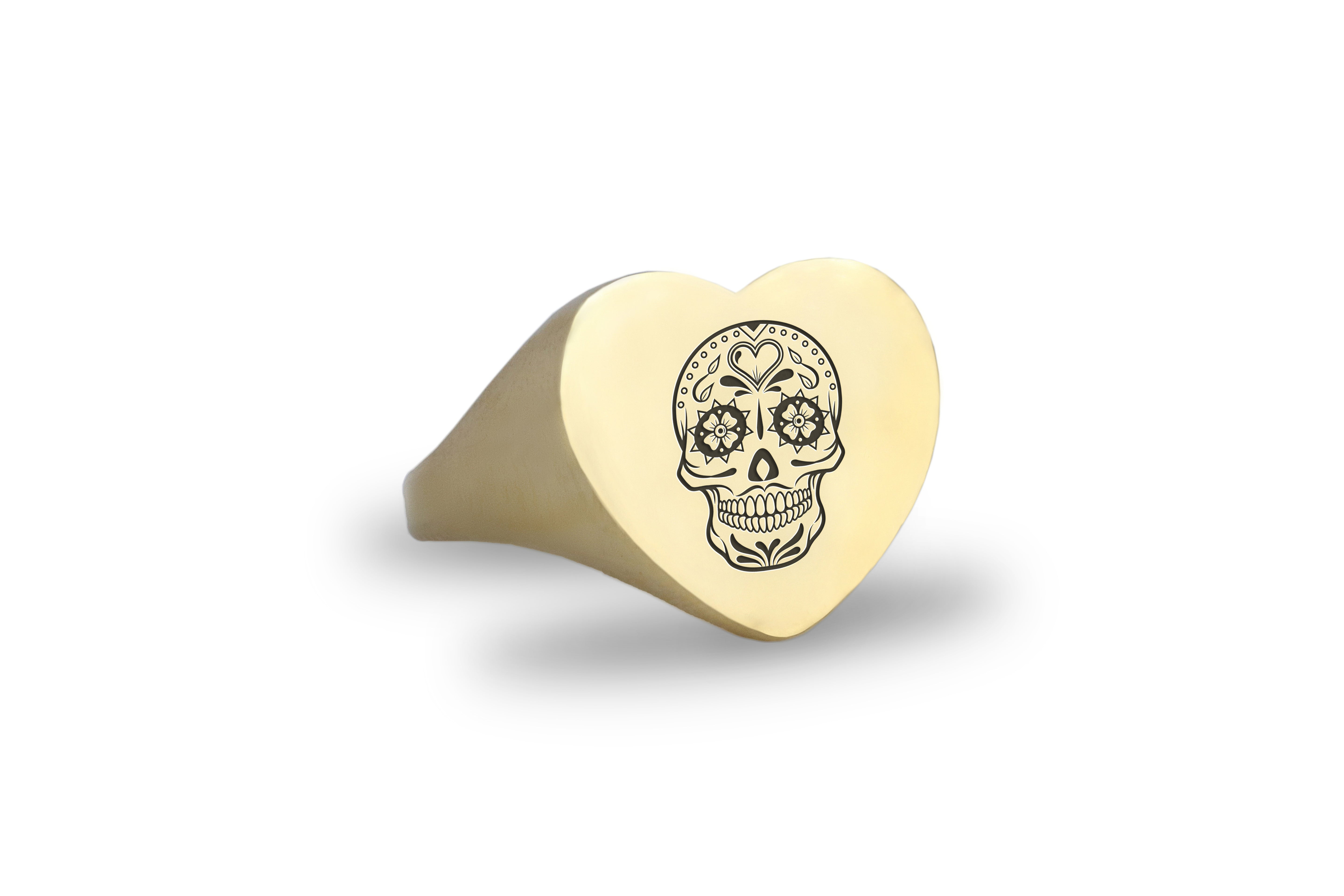 Engraved Skull Ring