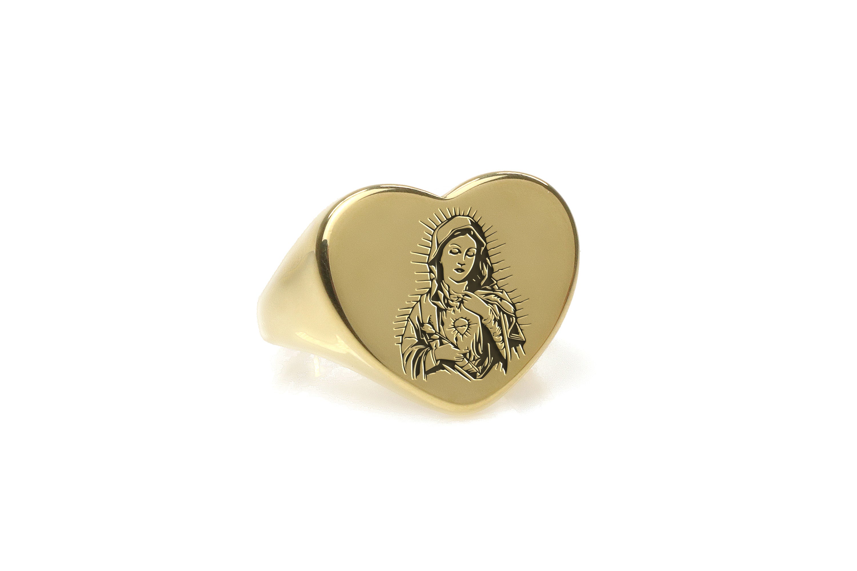 Engraved Virgin Mary Ring