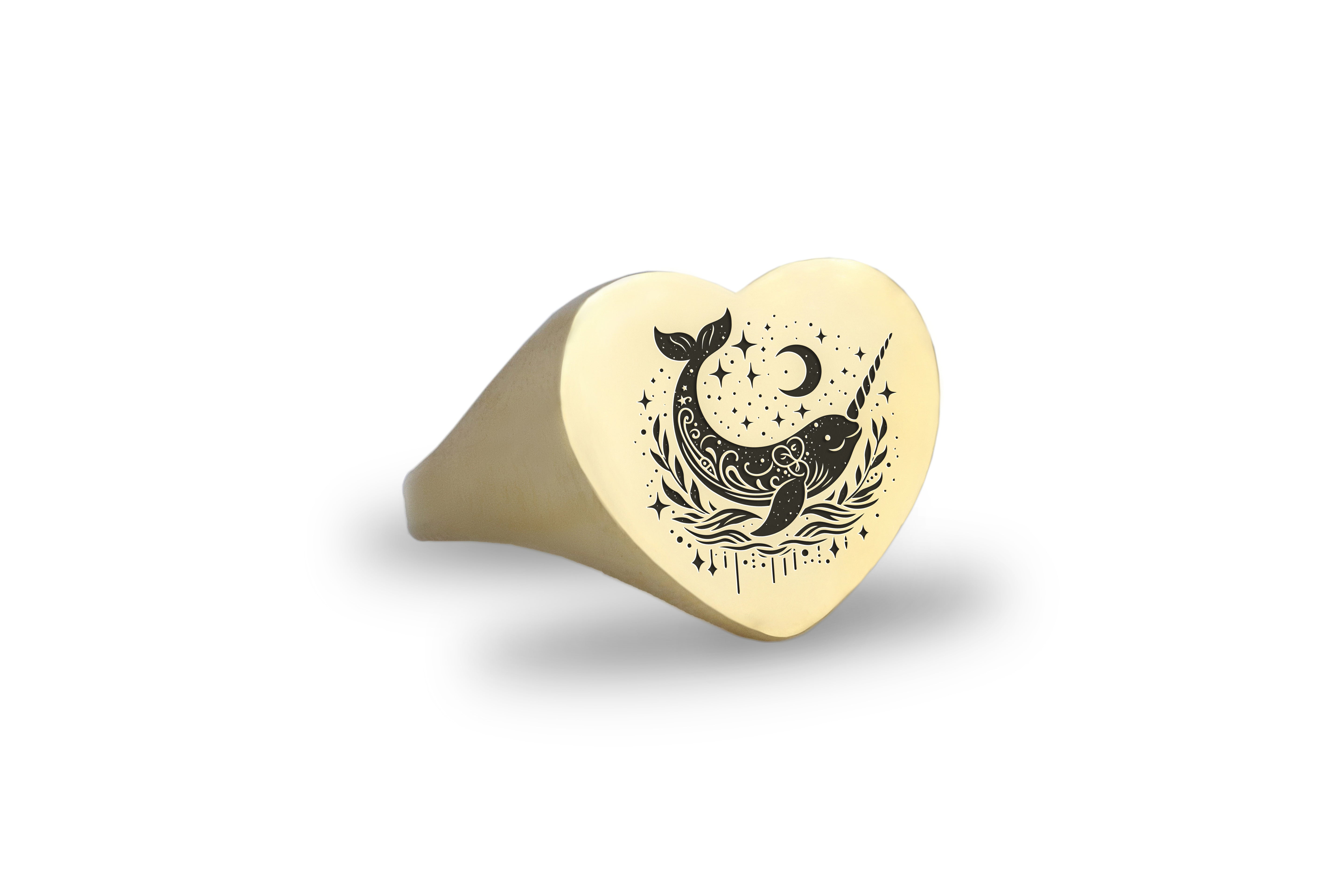 Narwhal Engraved Ring