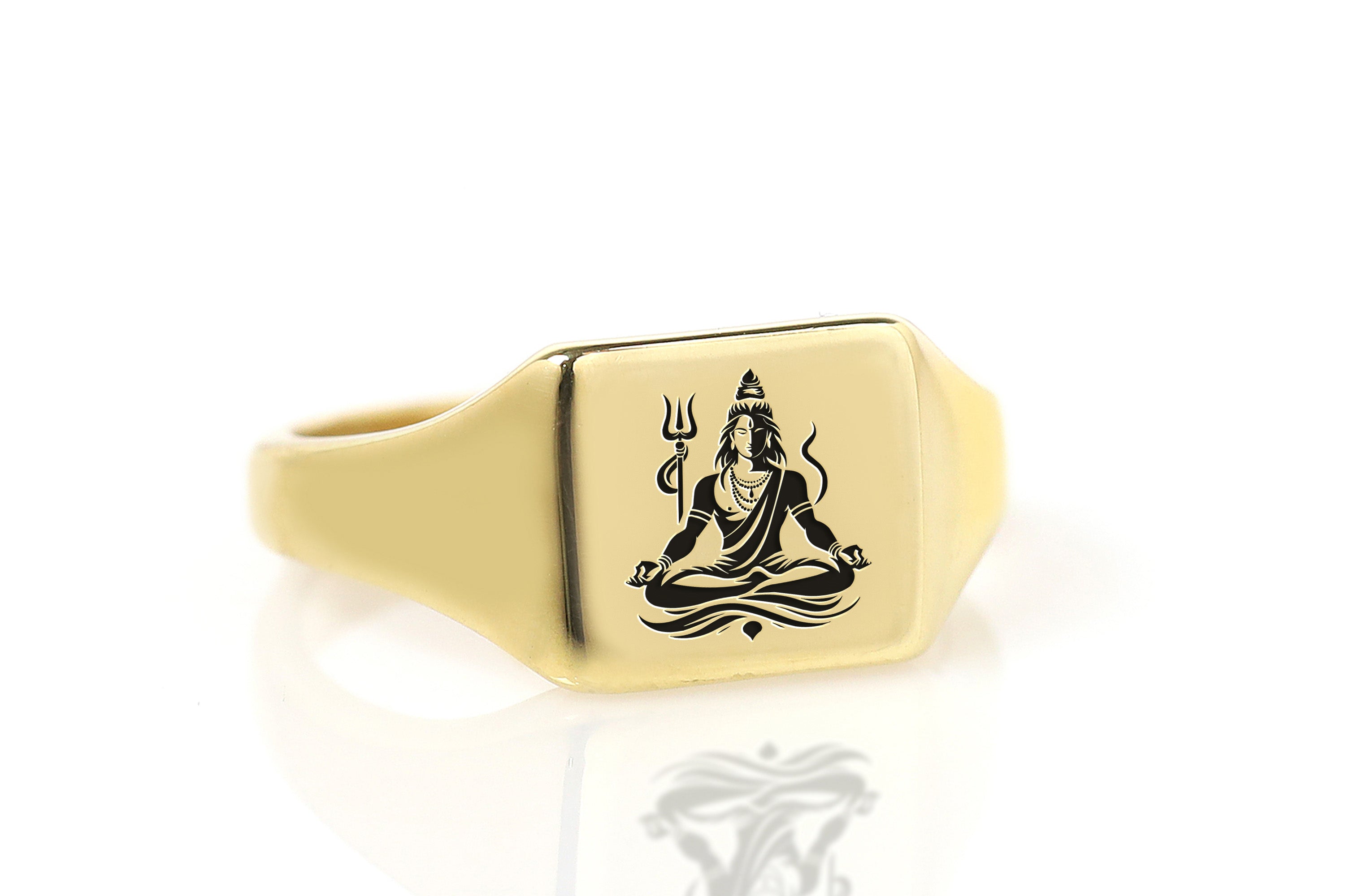 Engraved Shiva Signet Ring