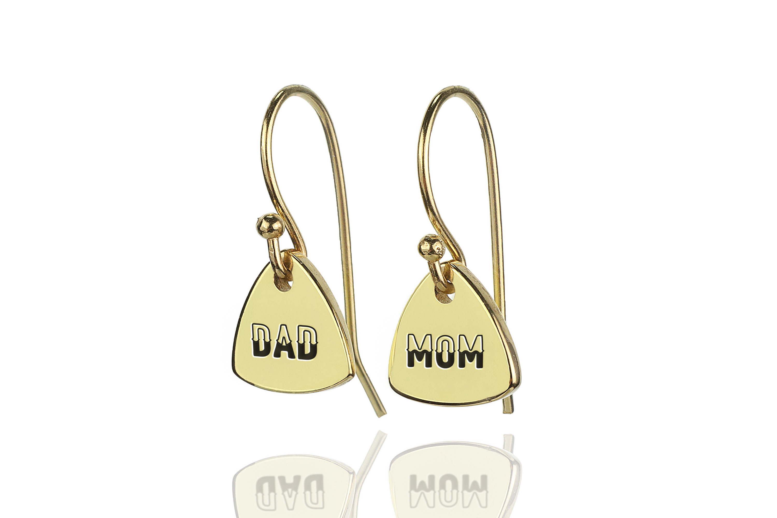 Engraved Mom & Dad Earrings