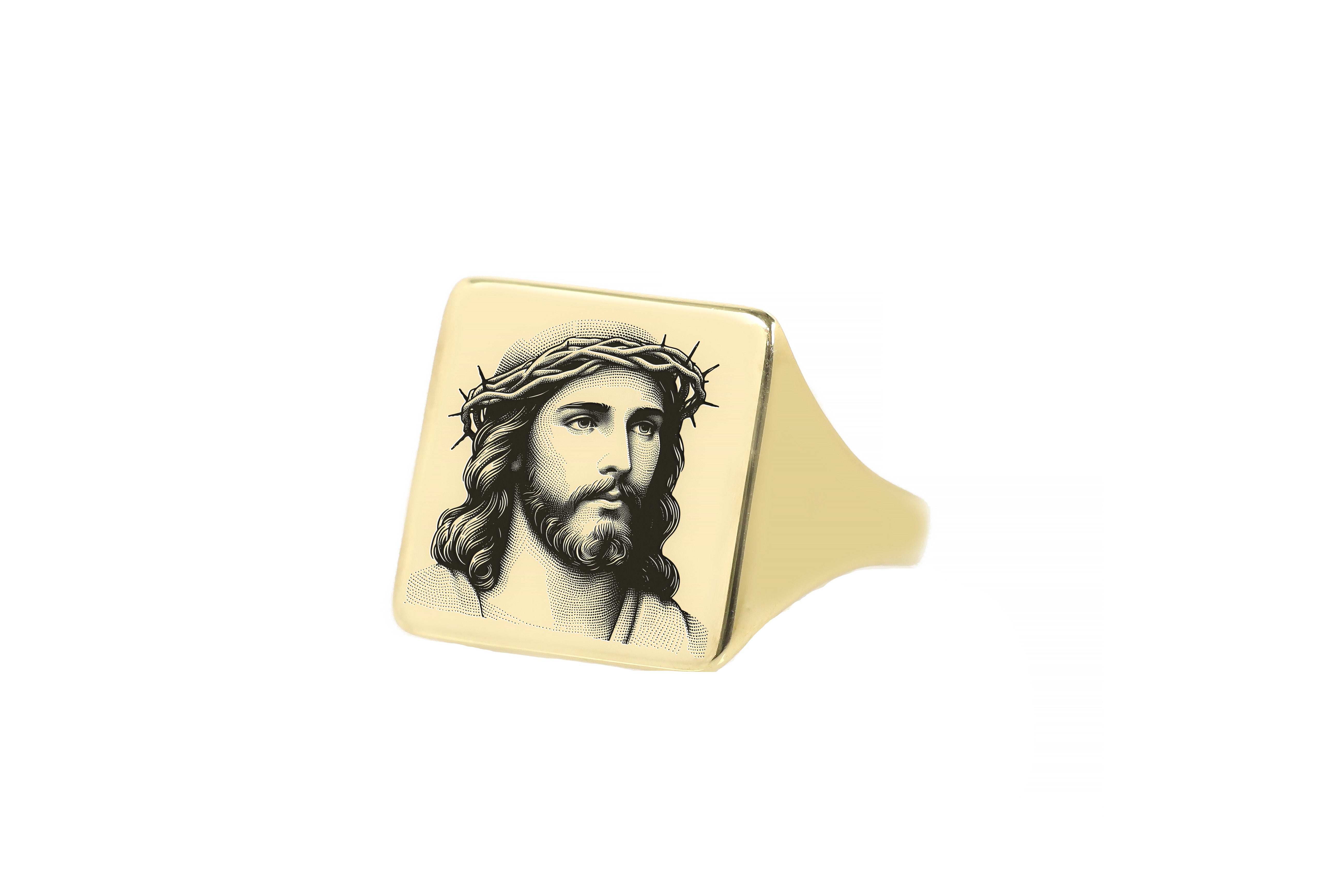 Engraved Jesus Christ Ring