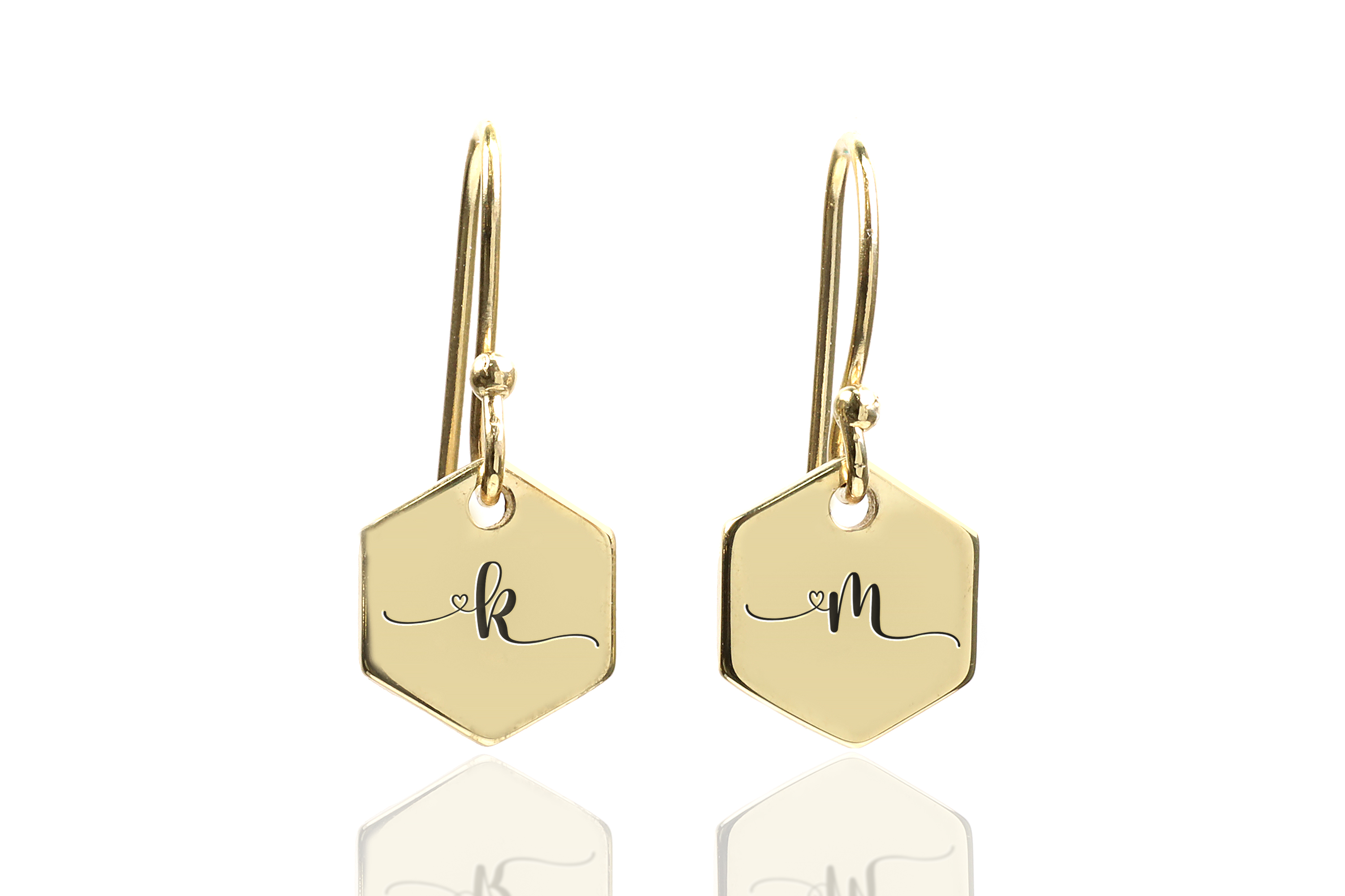 Engraved Name Initial Earrings