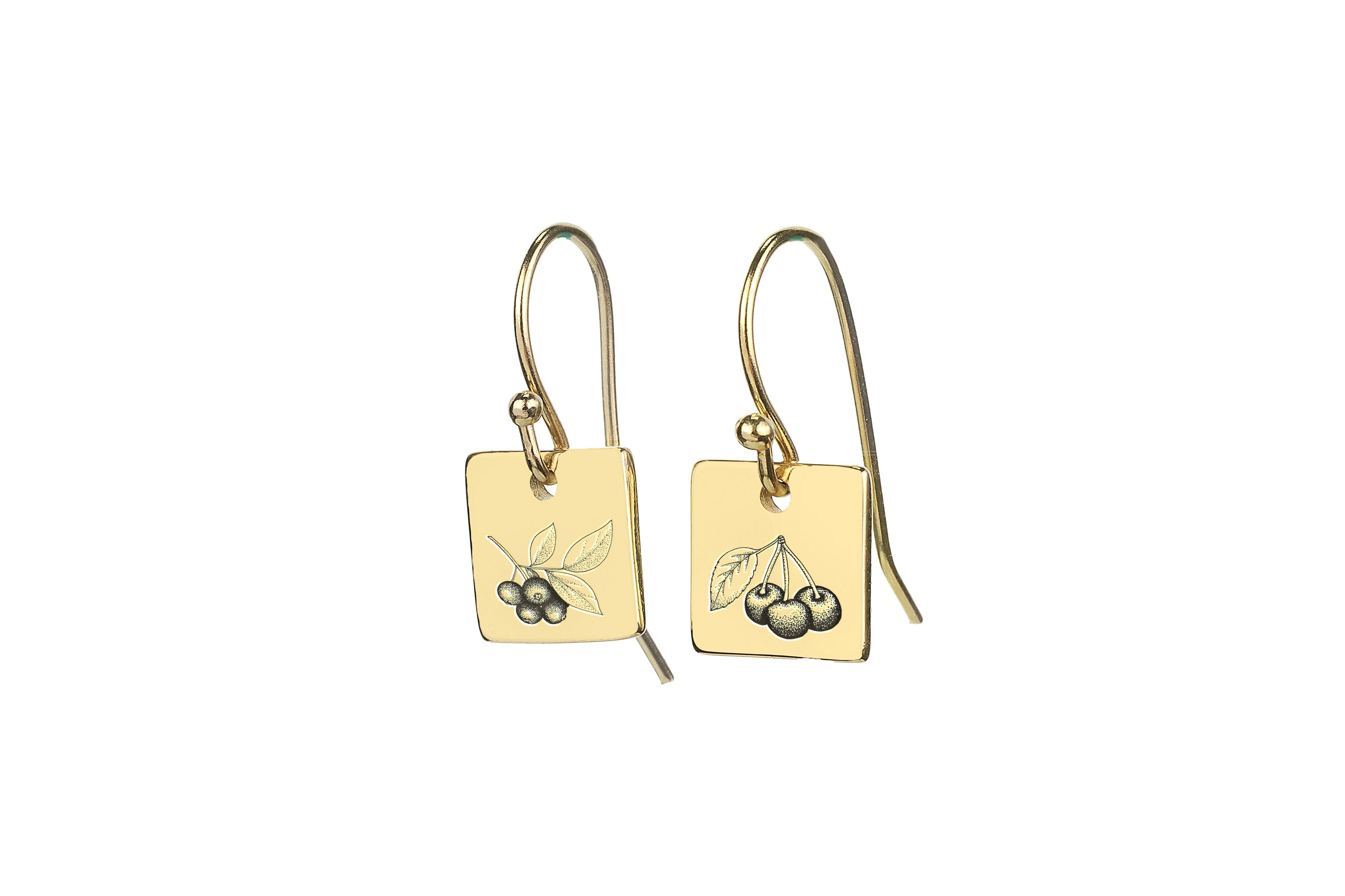Cherry Engraved Earrings