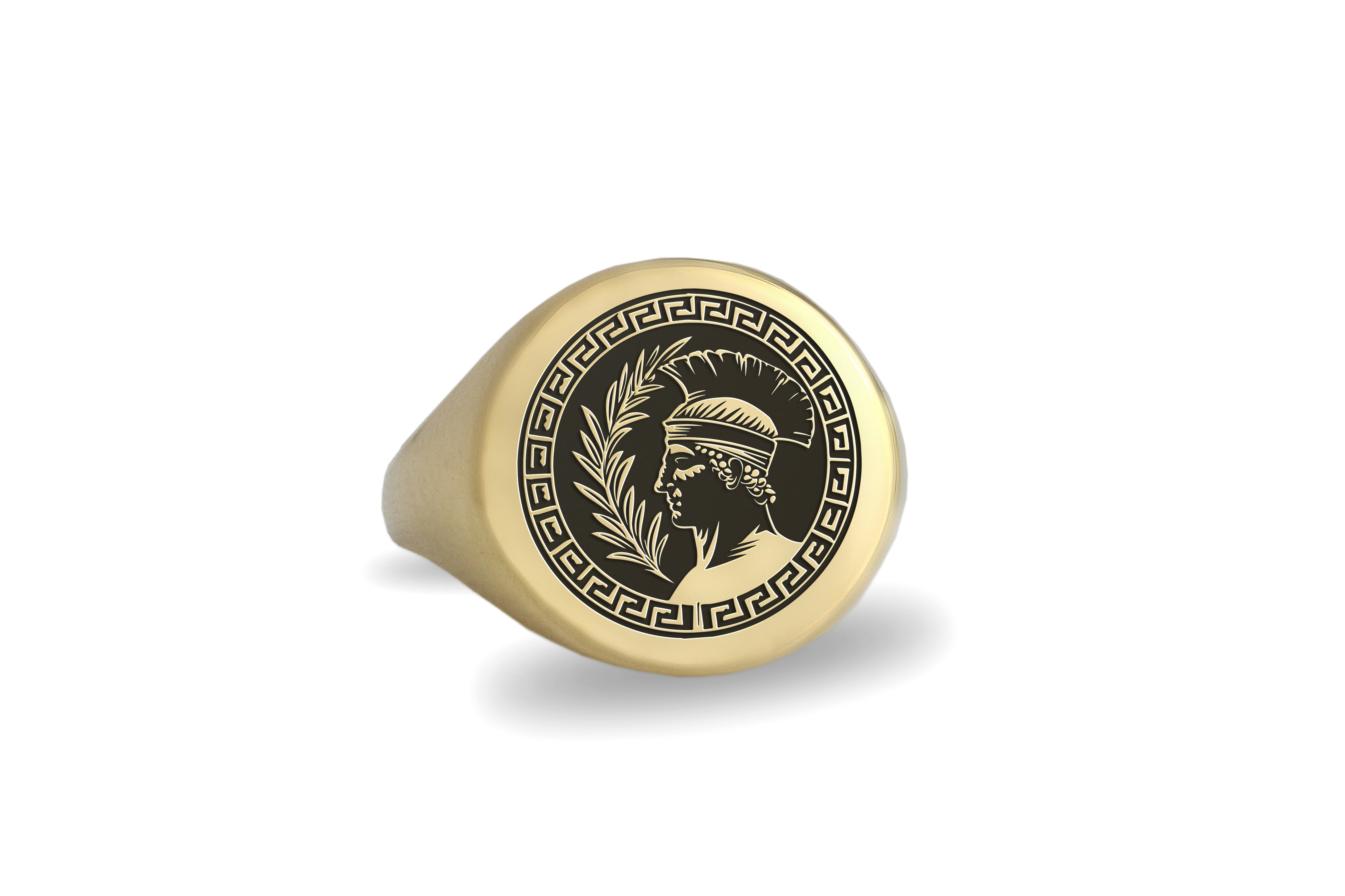 14k Gold Greek Signet Ring