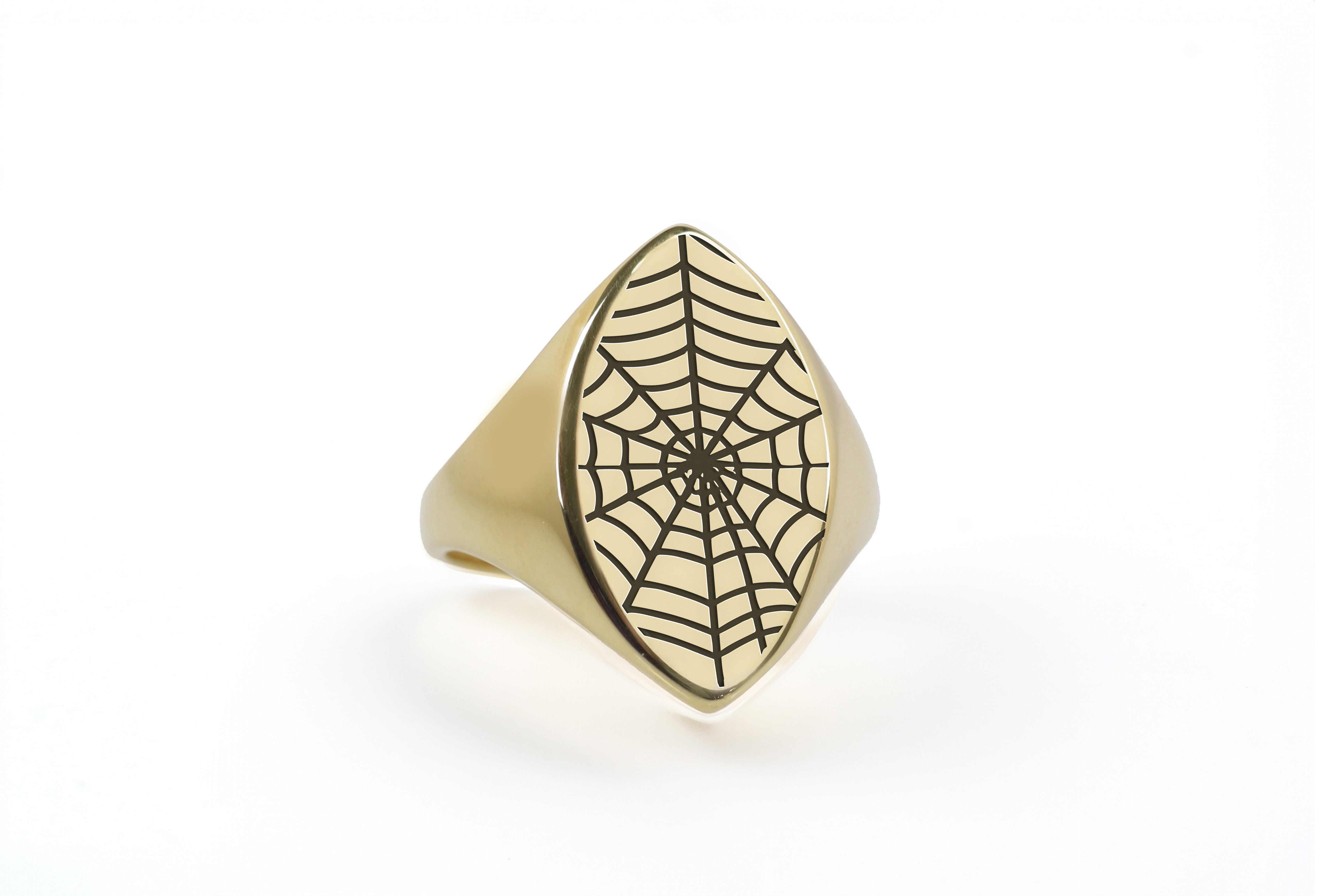 Cobweb Gold Signet Ring