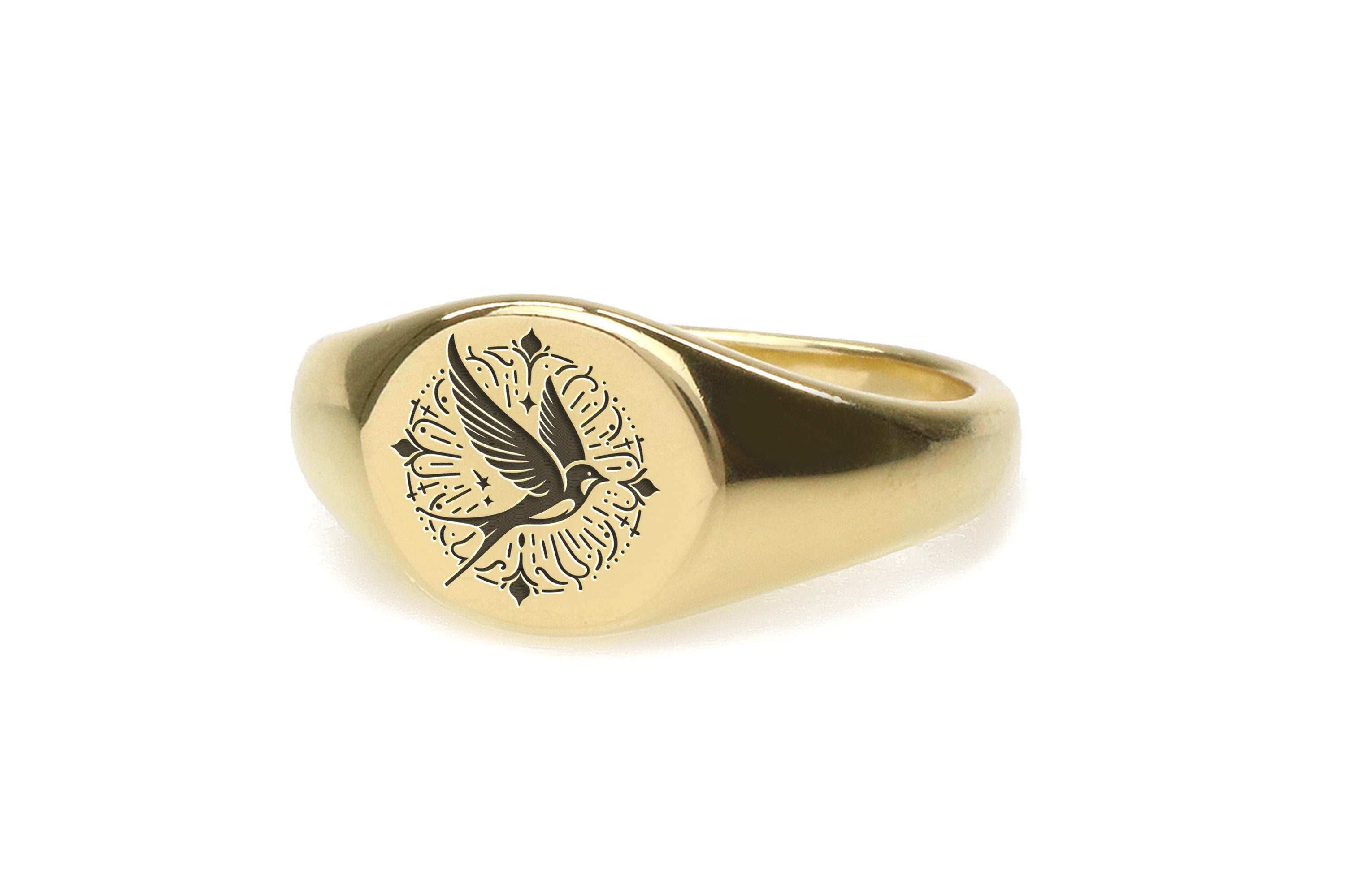 Engraved Swallow Bird Ring