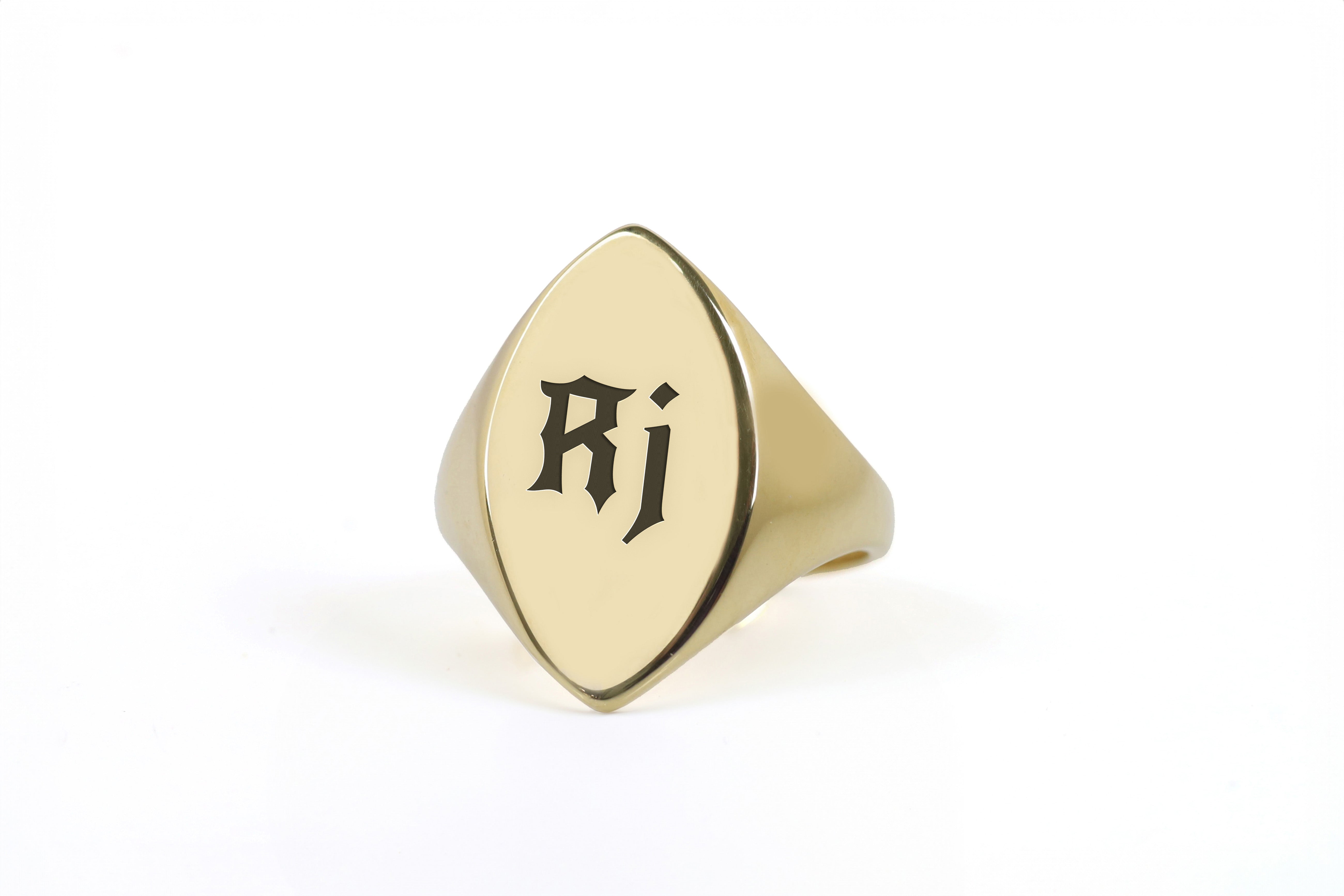 Name Initial's Gothic Ring