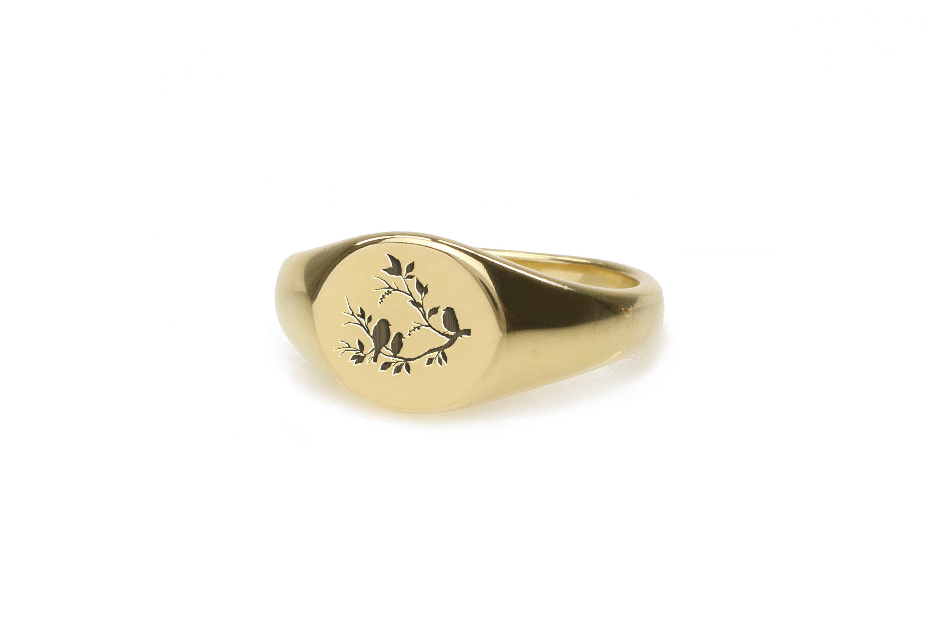 14k Bird Signet Ring