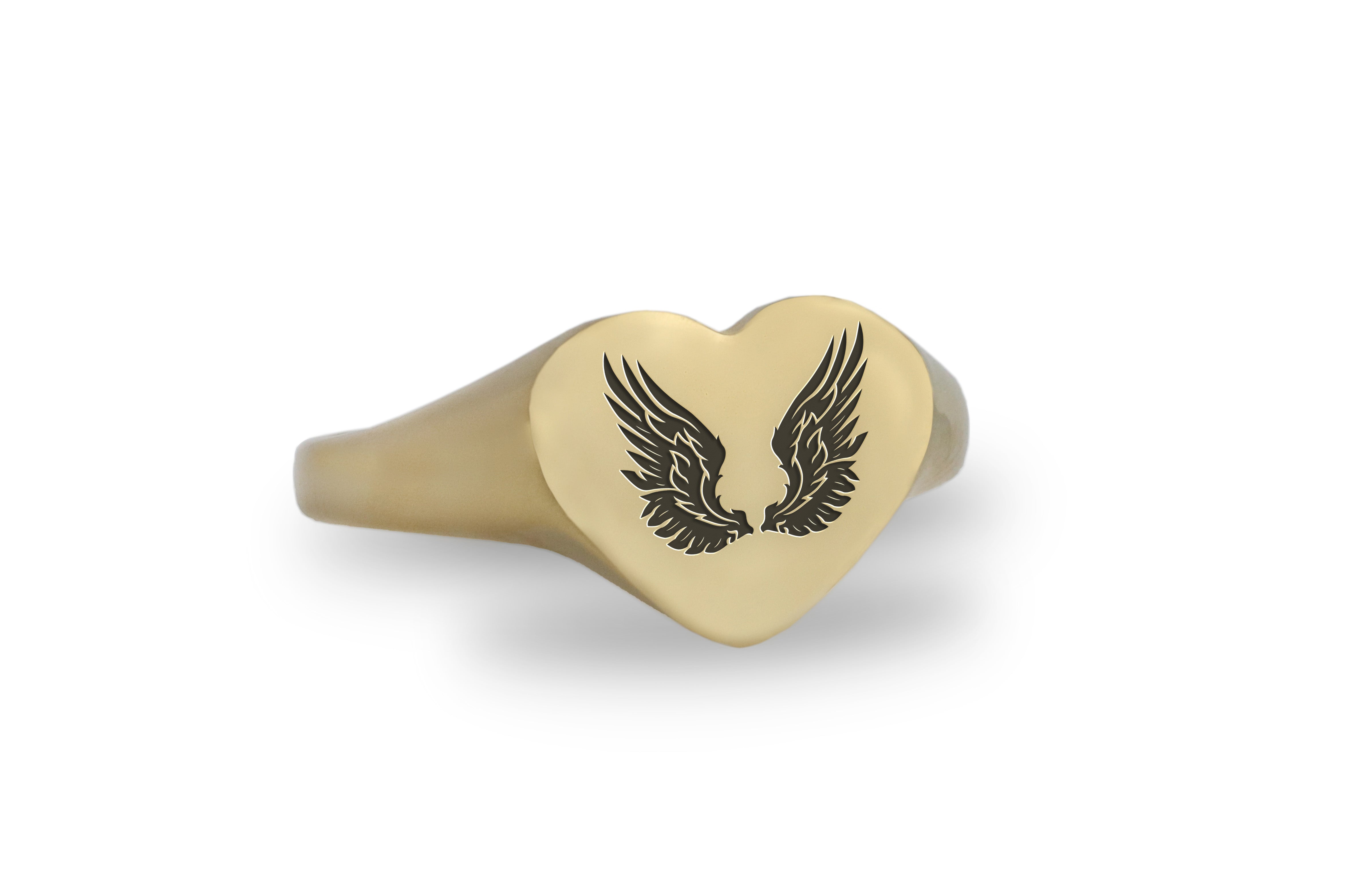 Engraved Angelic Wings Ring