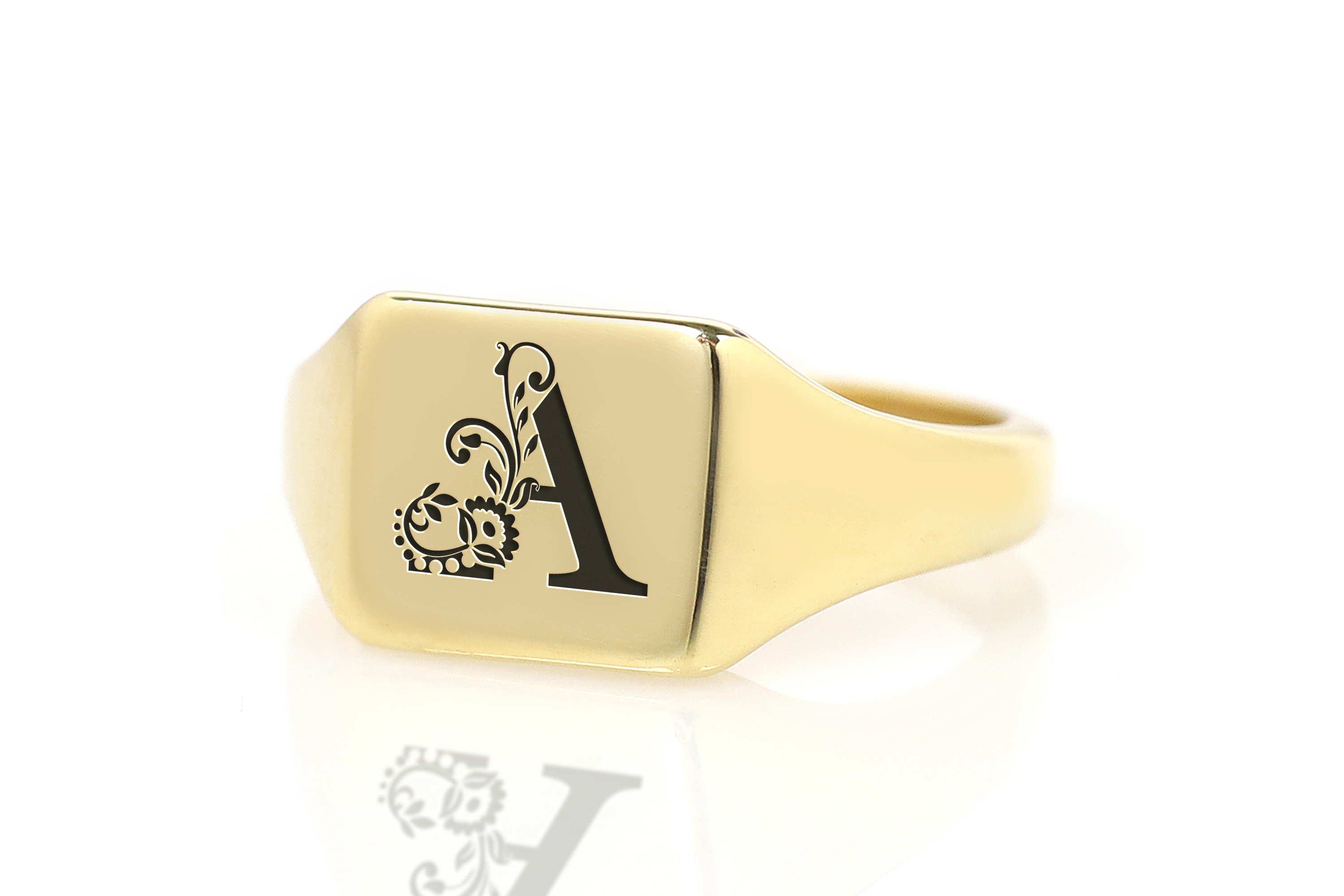 Engraved Name Initials Ring