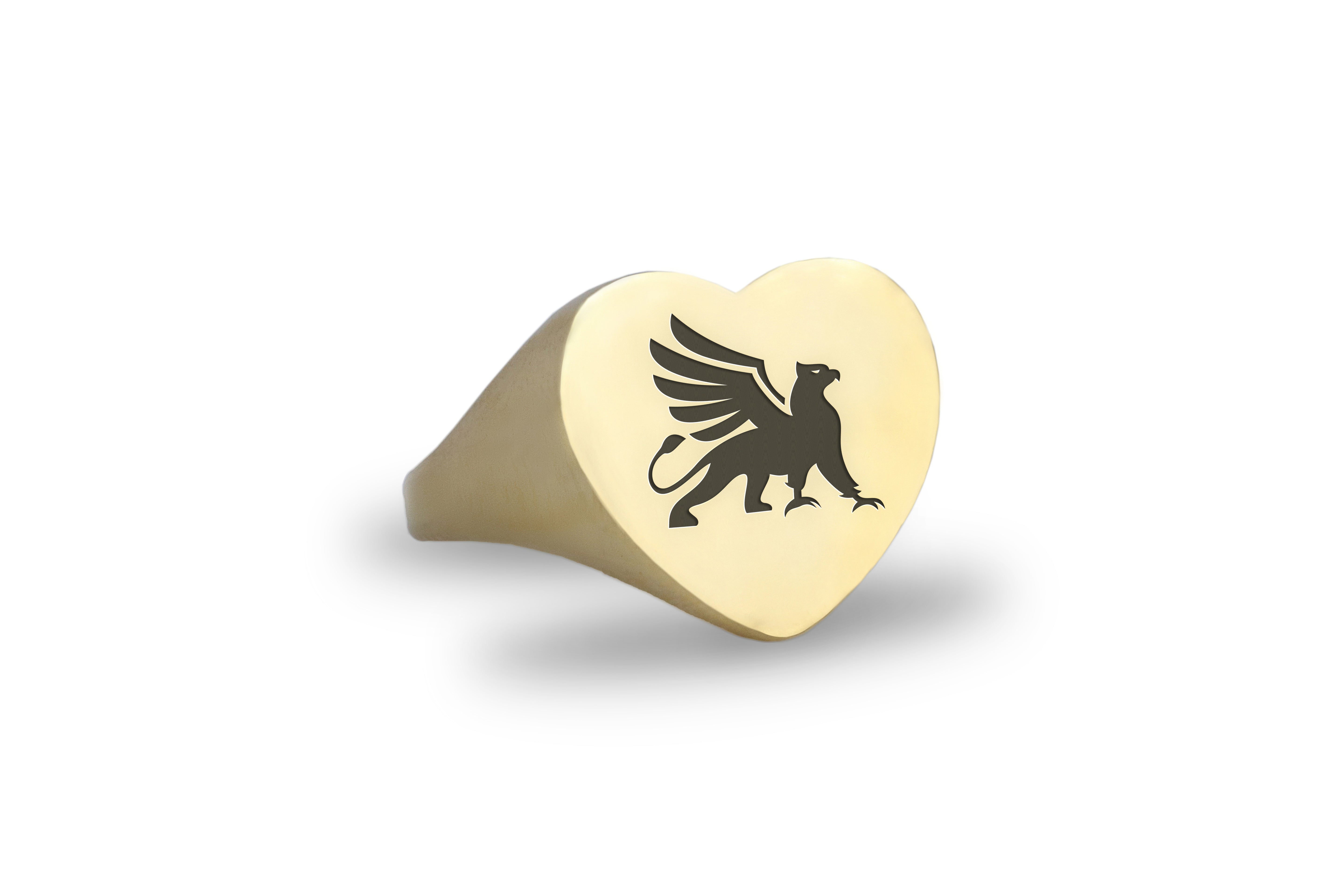 14k Gold Griffin Signet Ring
