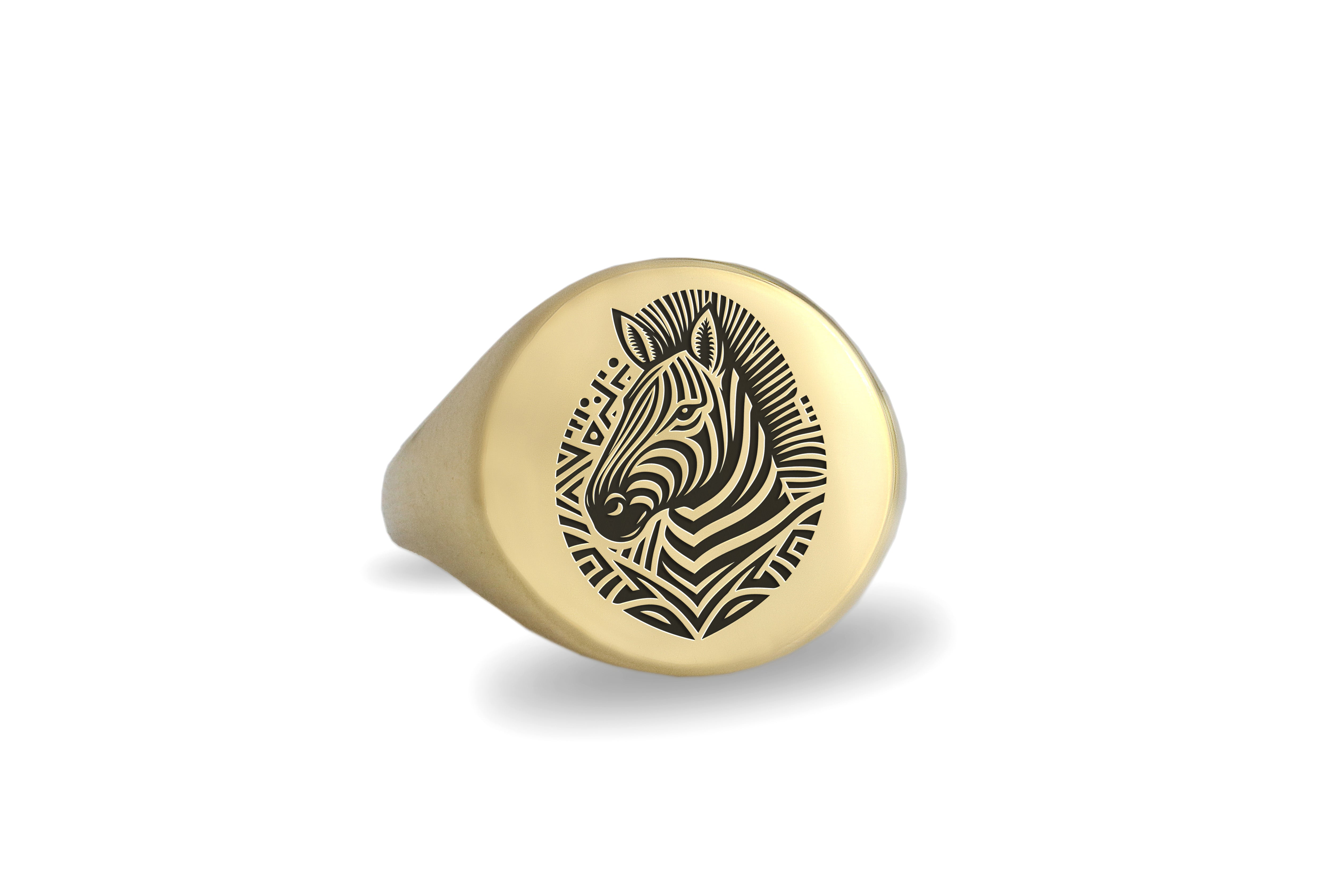 African Zebra Signet Ring