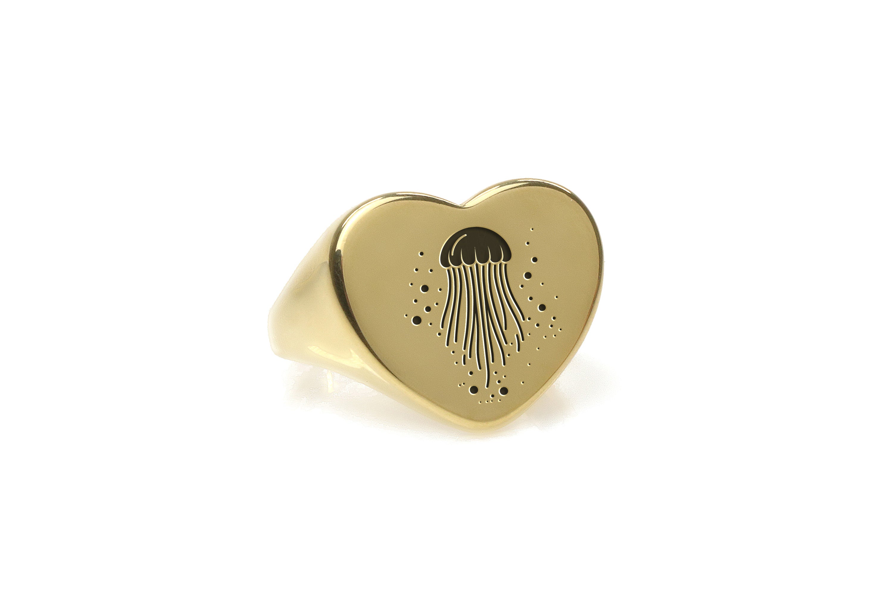 Jellyfish Gold Signet Ring