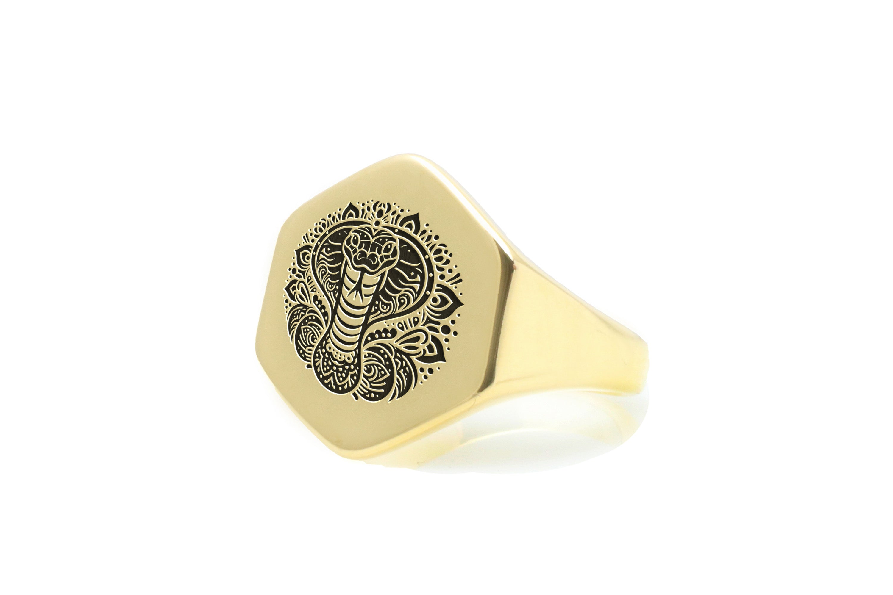 Mandala Cobra Signet Ring
