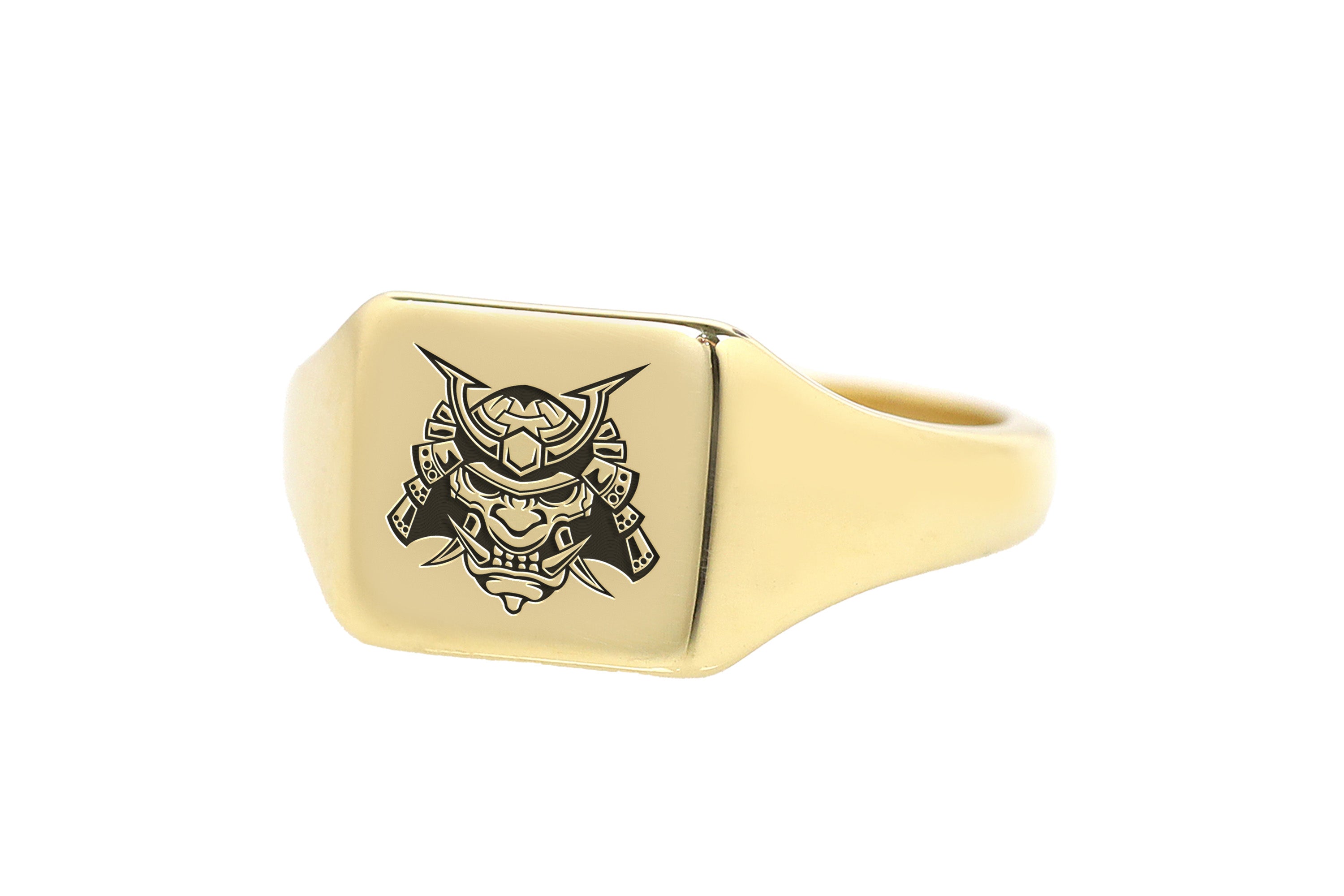 14k Gold Samurai Signet Ring