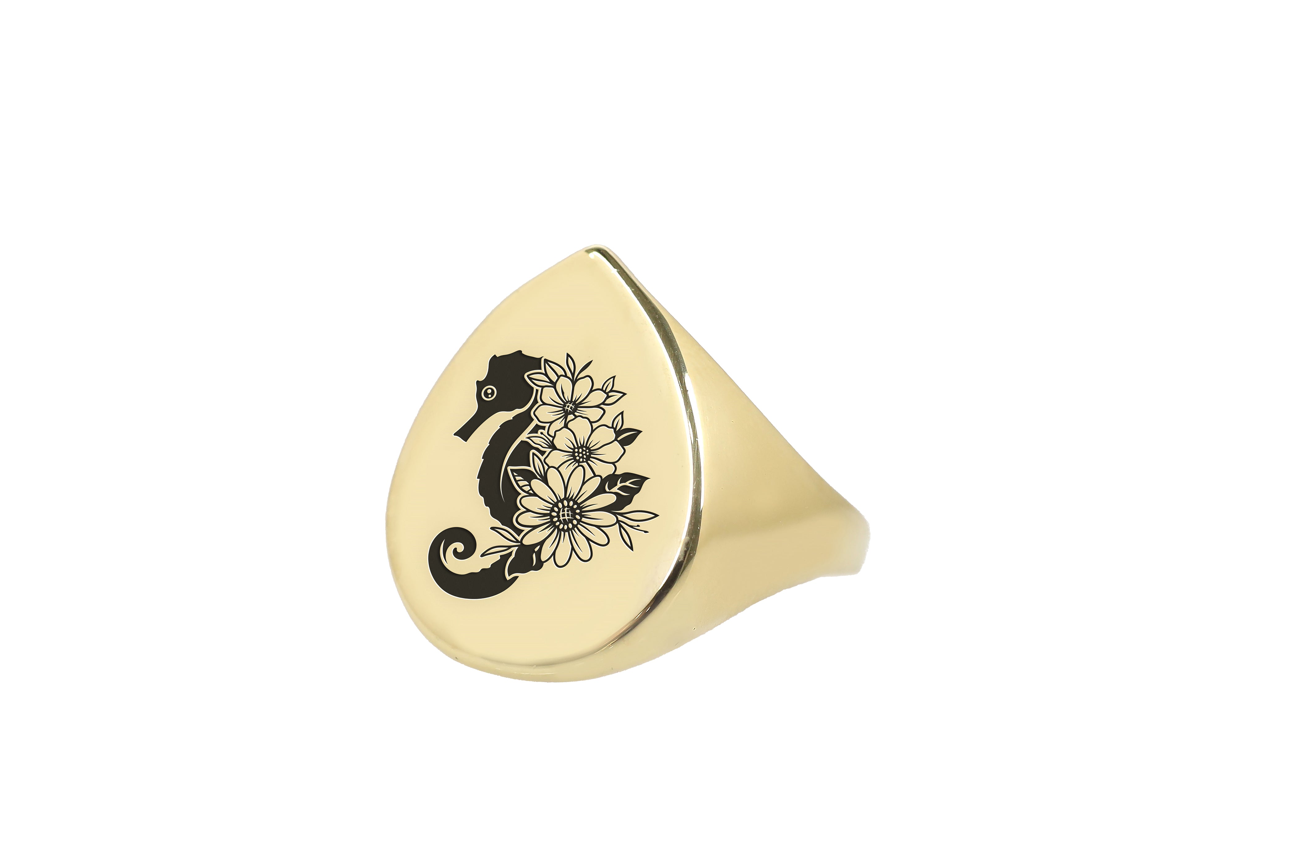 14k Gold Sea Horse Ring
