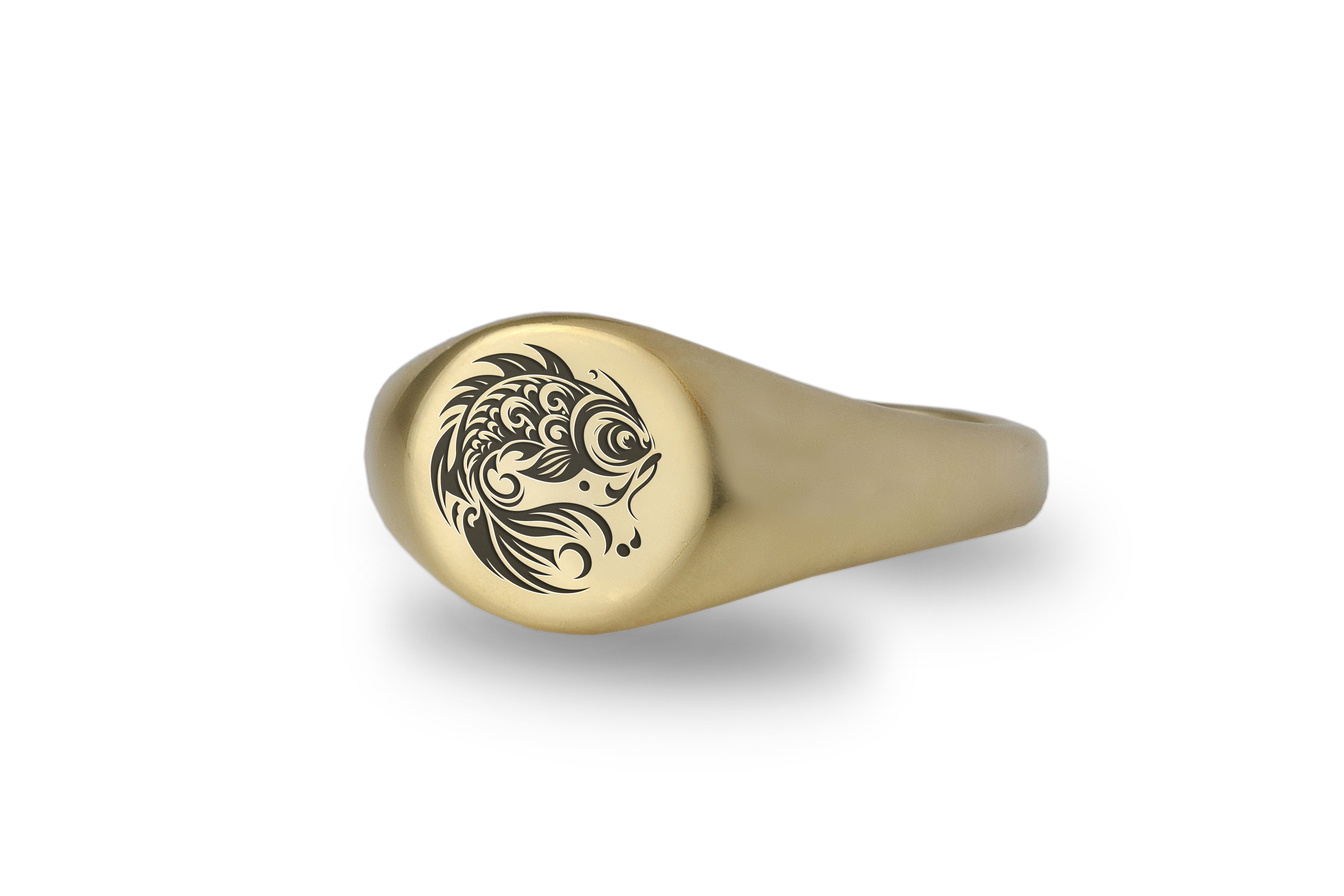 Custom Koi Fish Signet Ring