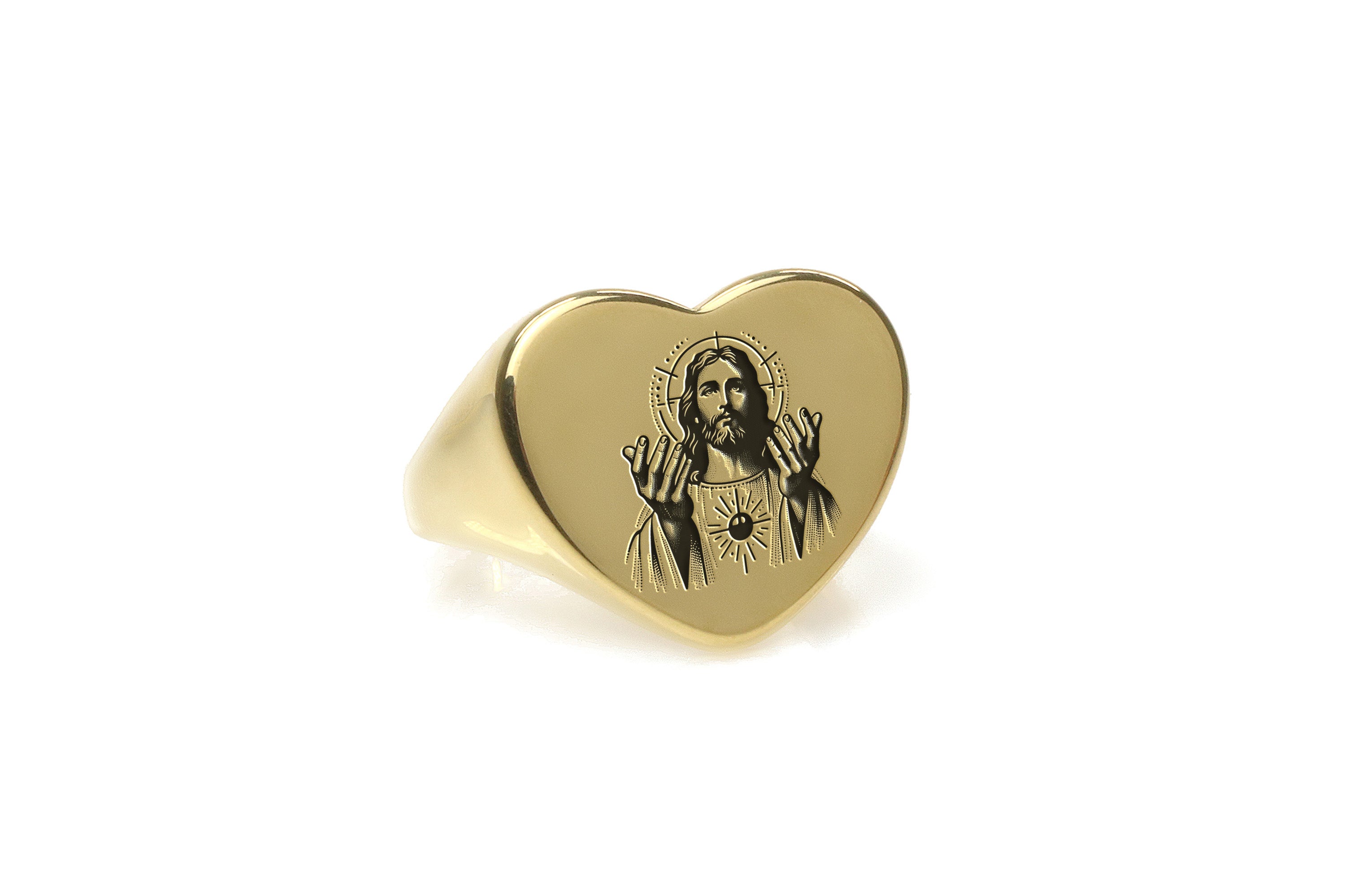 Lord Jesus Gold Signet Ring