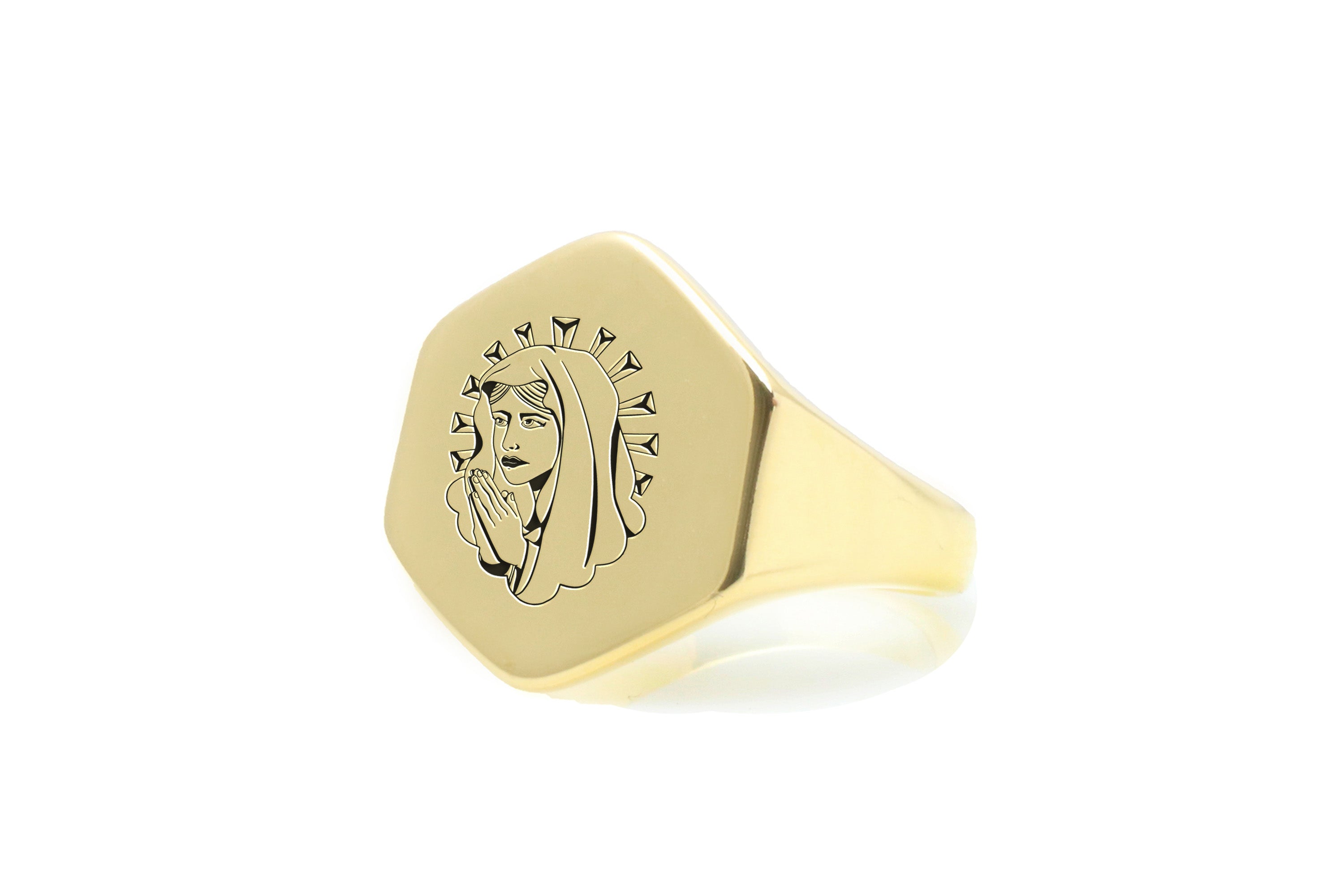 14k Gold Chicano Signet Ring