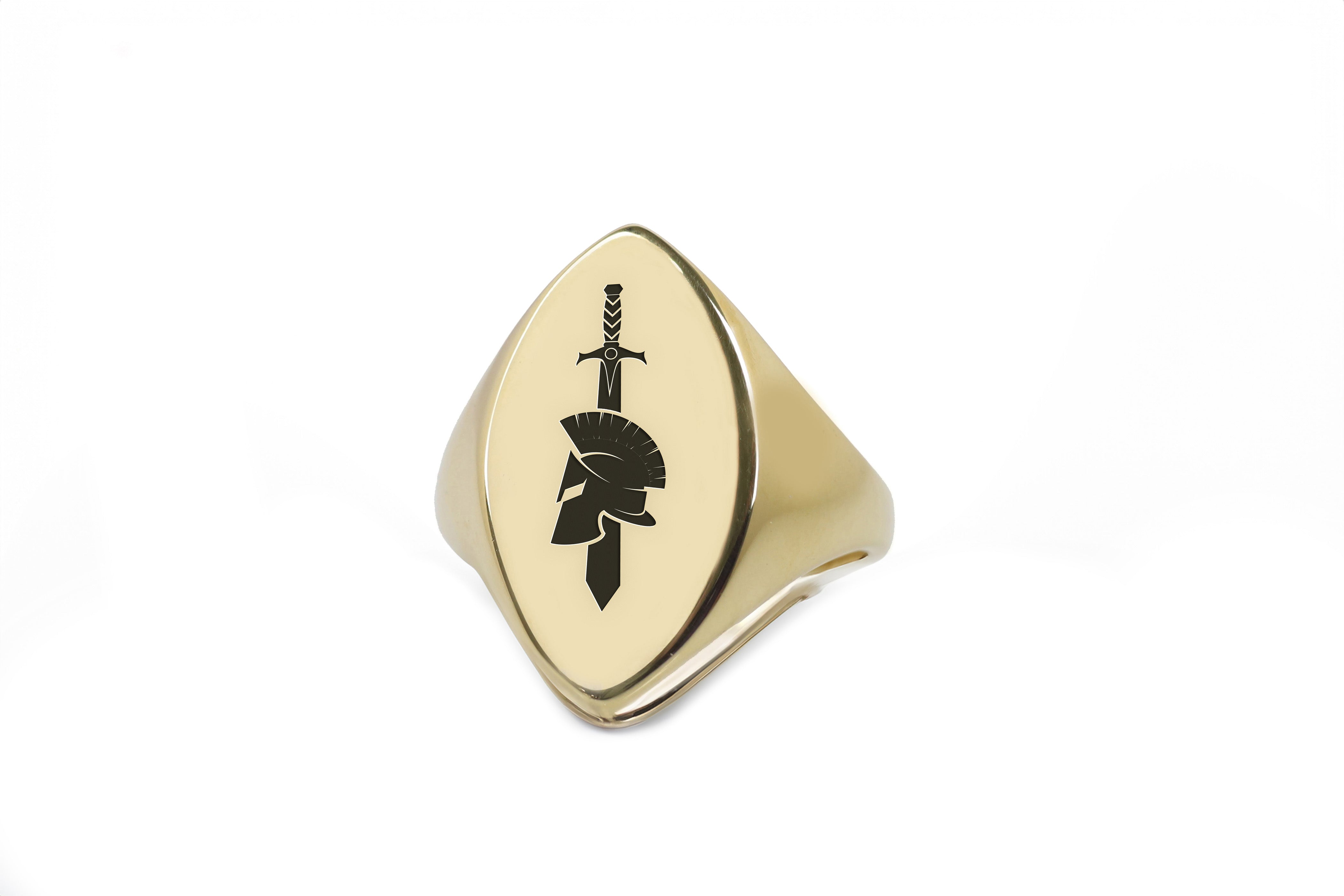 Engraved Gladiator Signet Ring