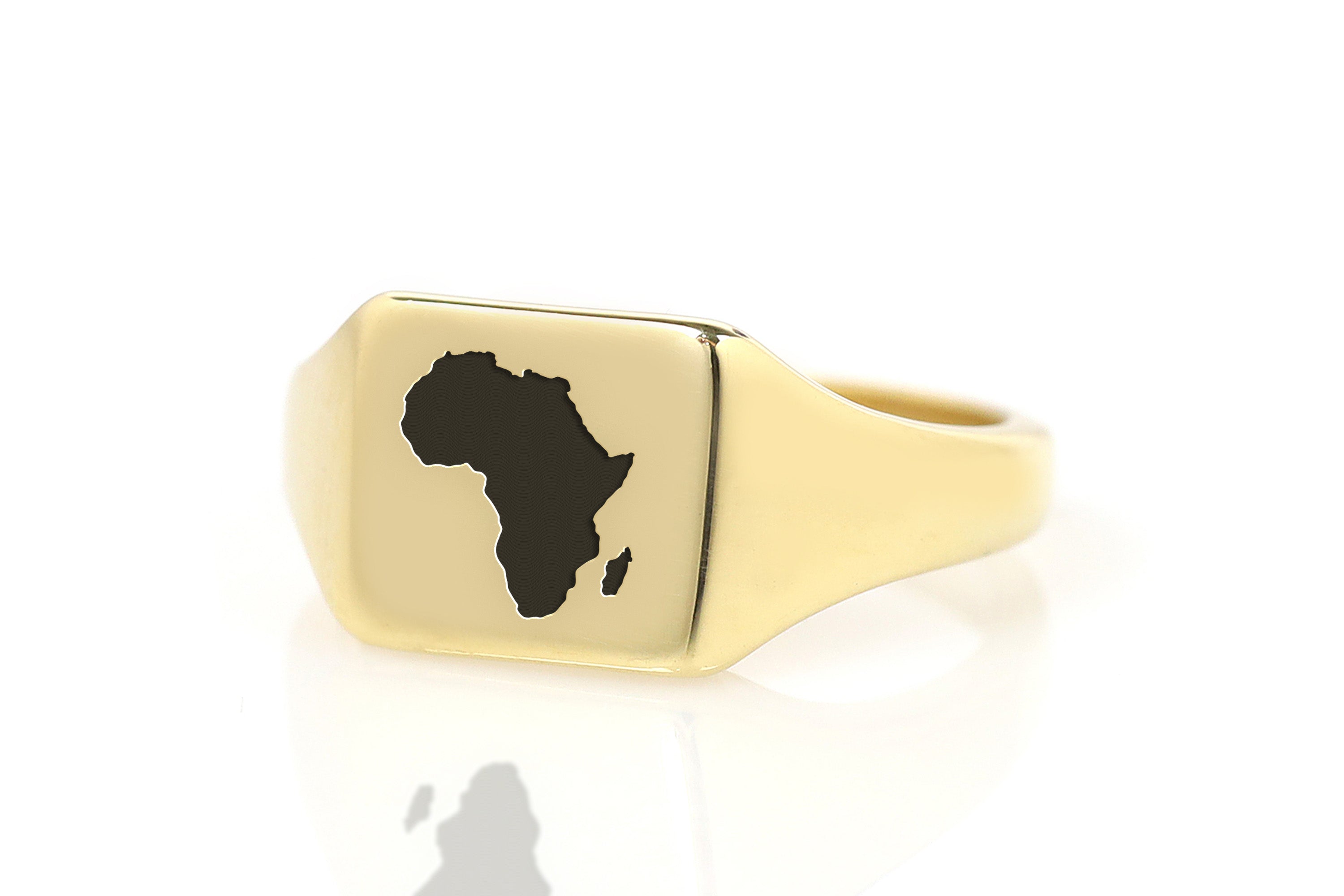 African Map Signet Ring