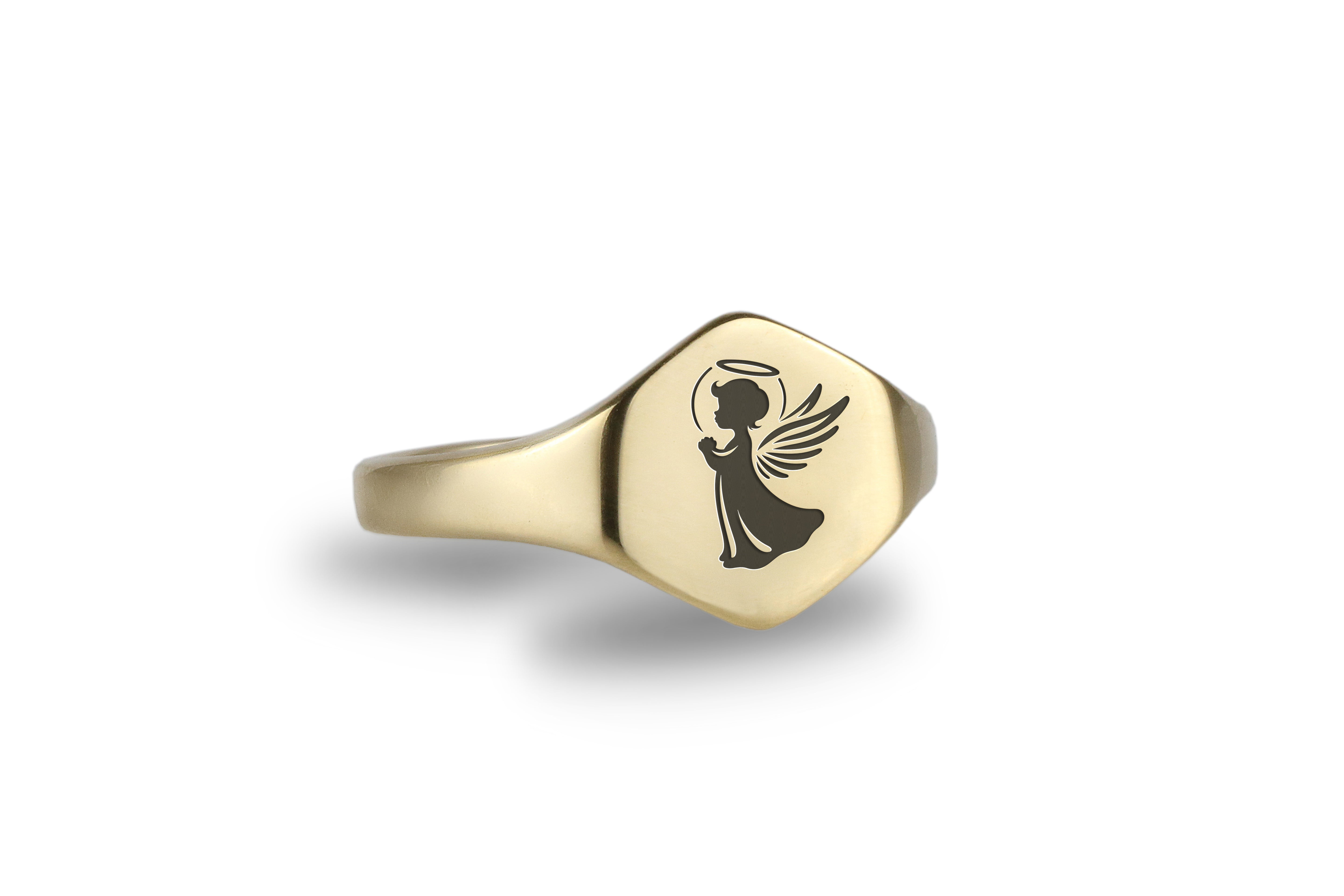 Engraved Cupid Signet Ring