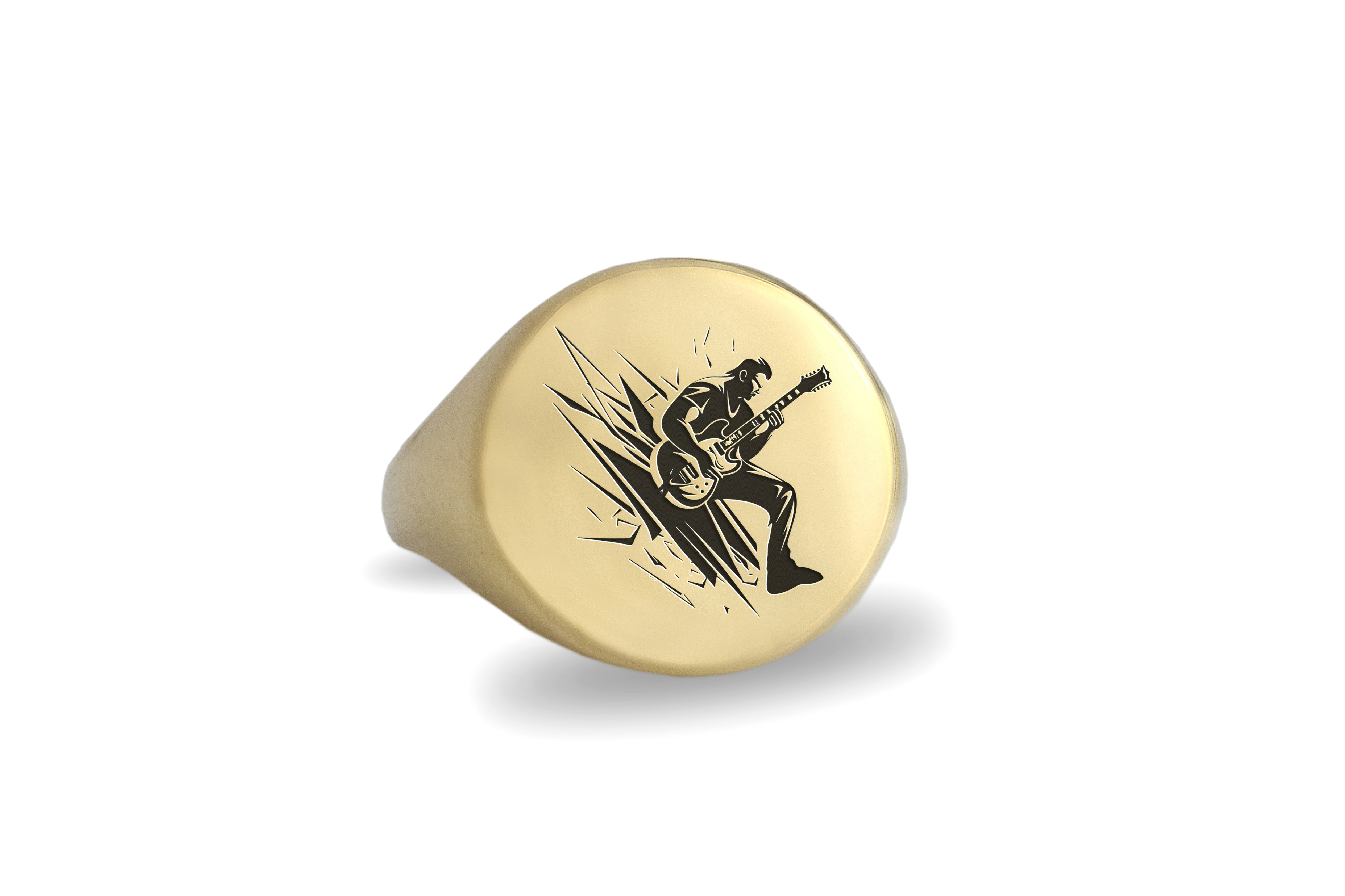 Engraved Rockstar Signet Ring