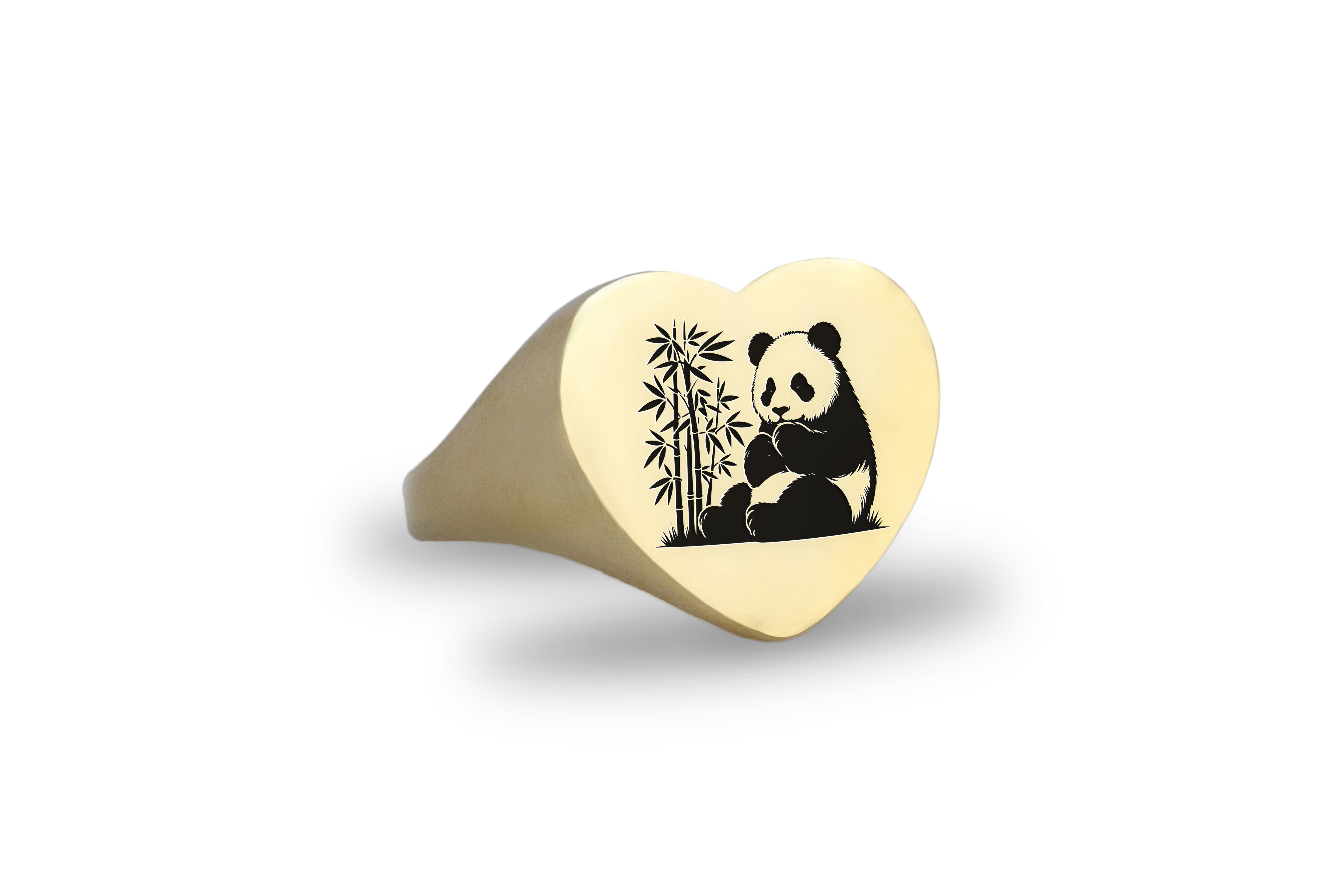 Cute Heart Shaped Panda Ring