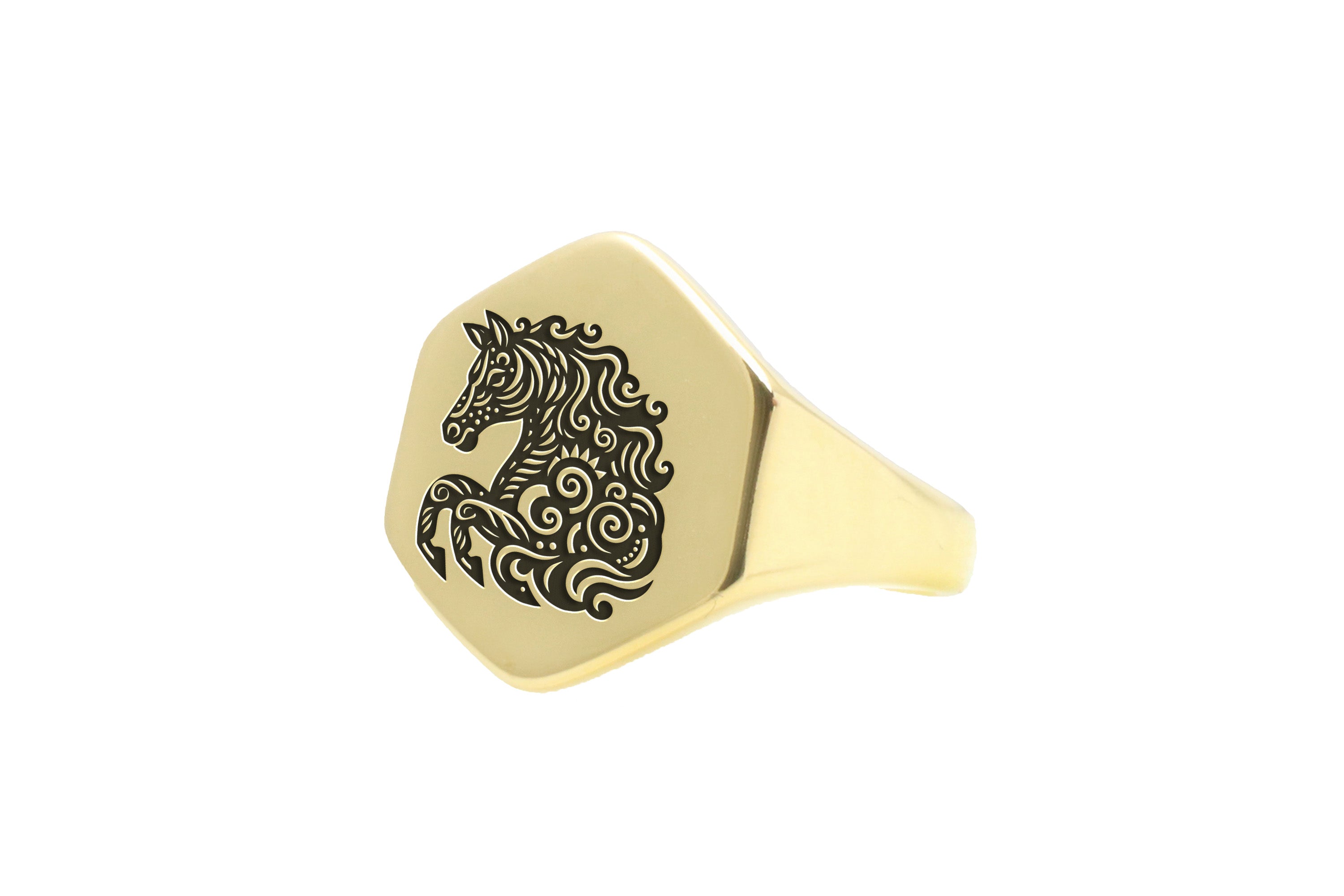 Gold Equestrian Statement Ring