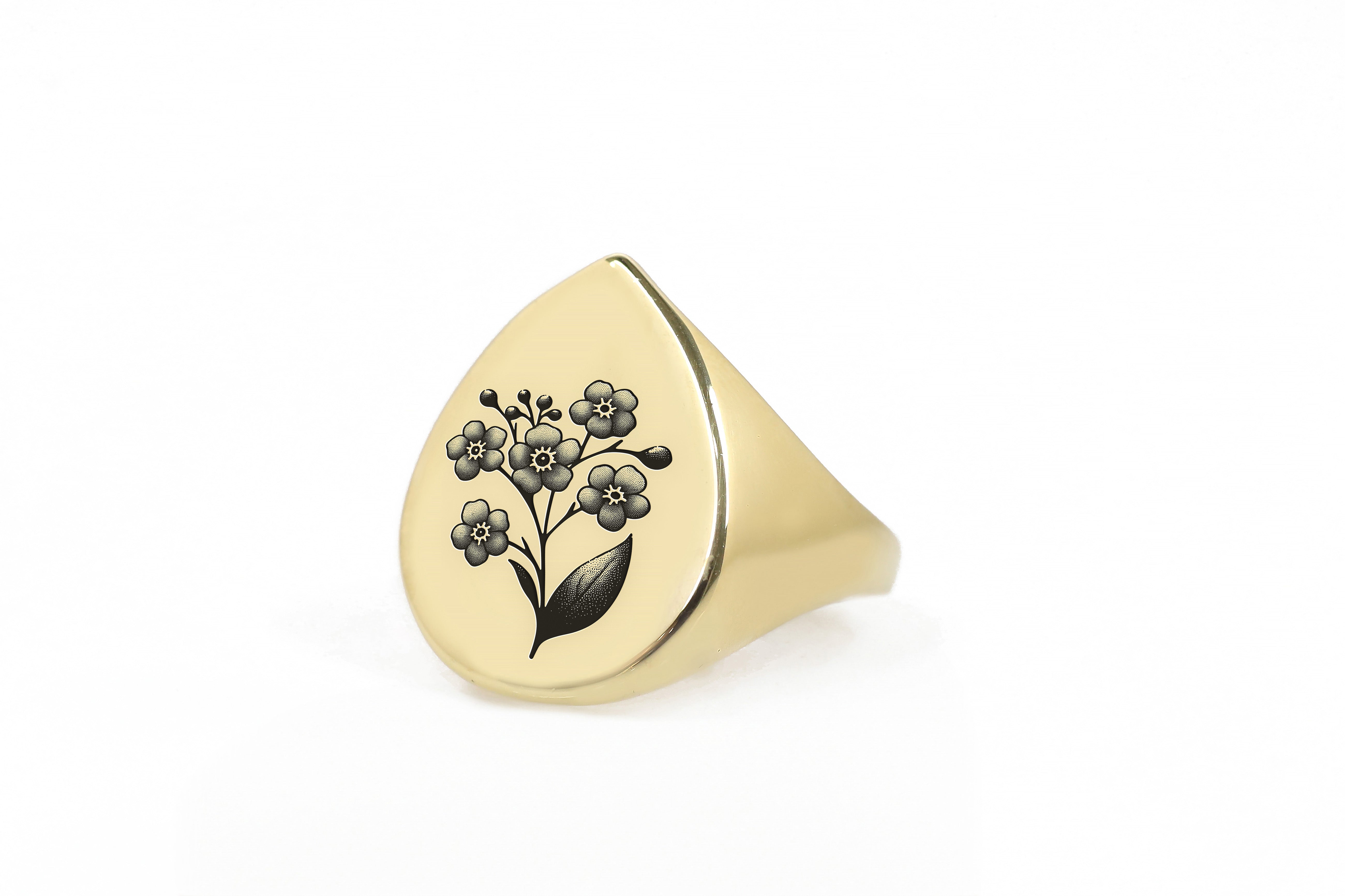 Cherry Blossom Engraving Ring