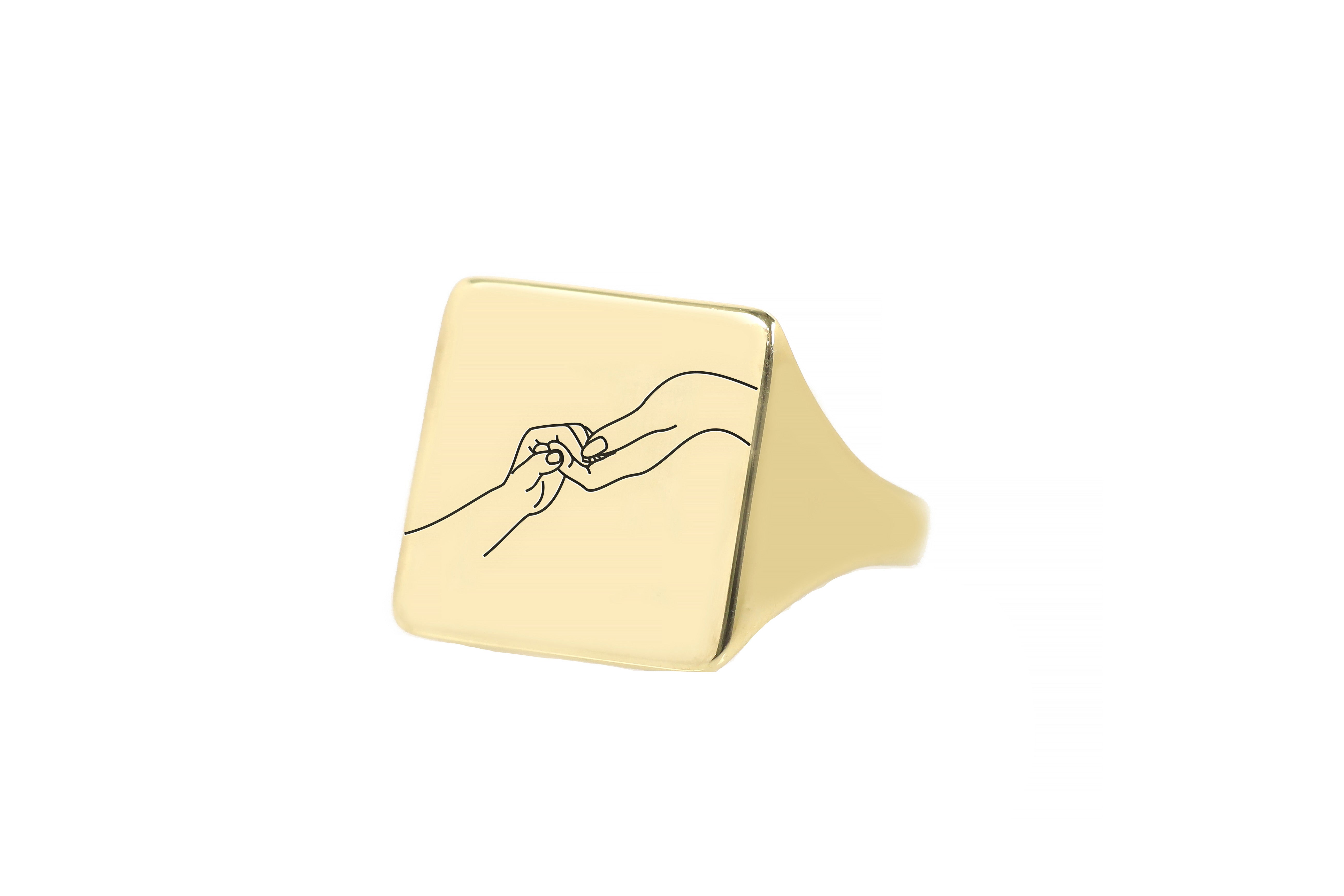 Holding Hands Signet Ring