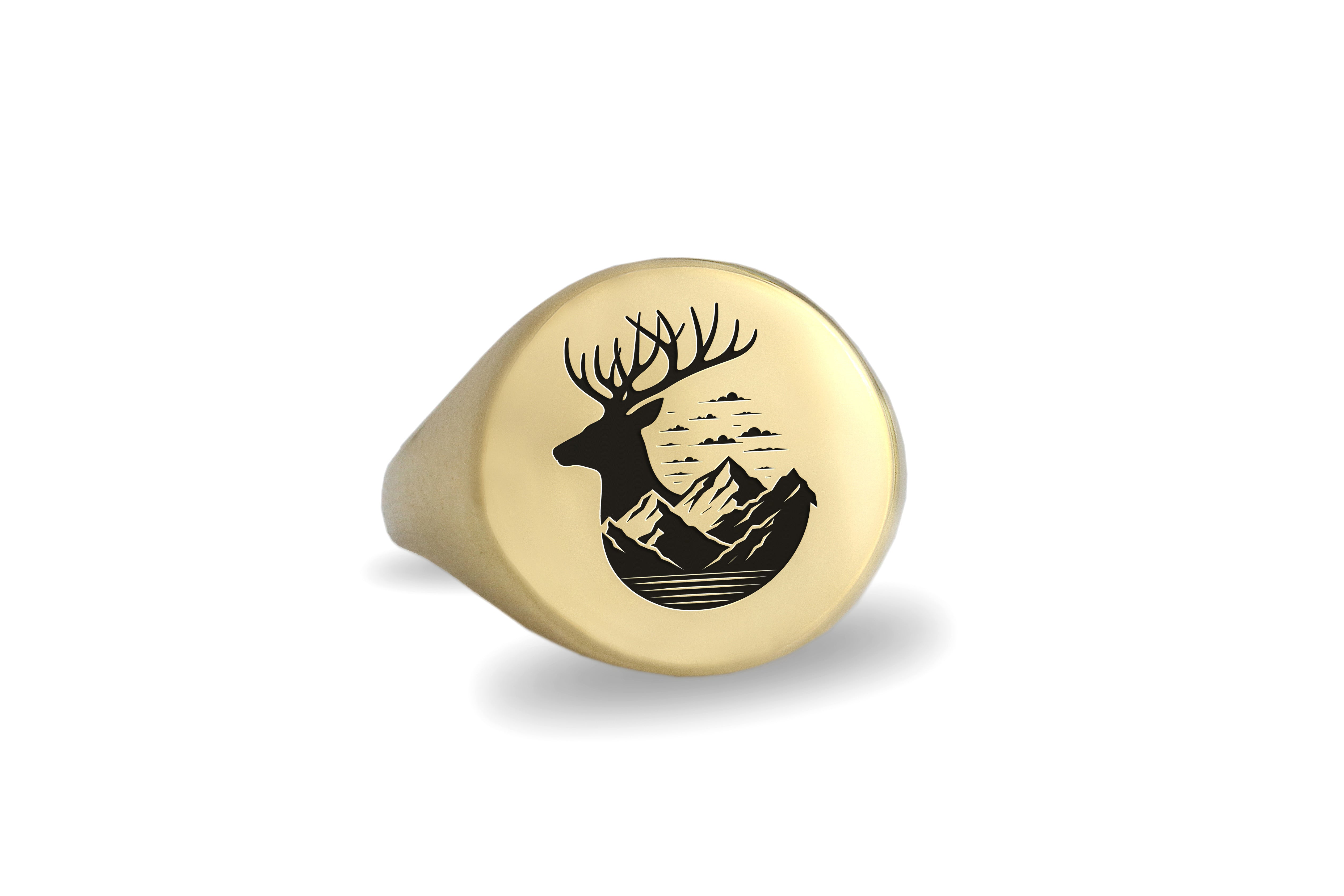 Engraved Cervus Signet Ring
