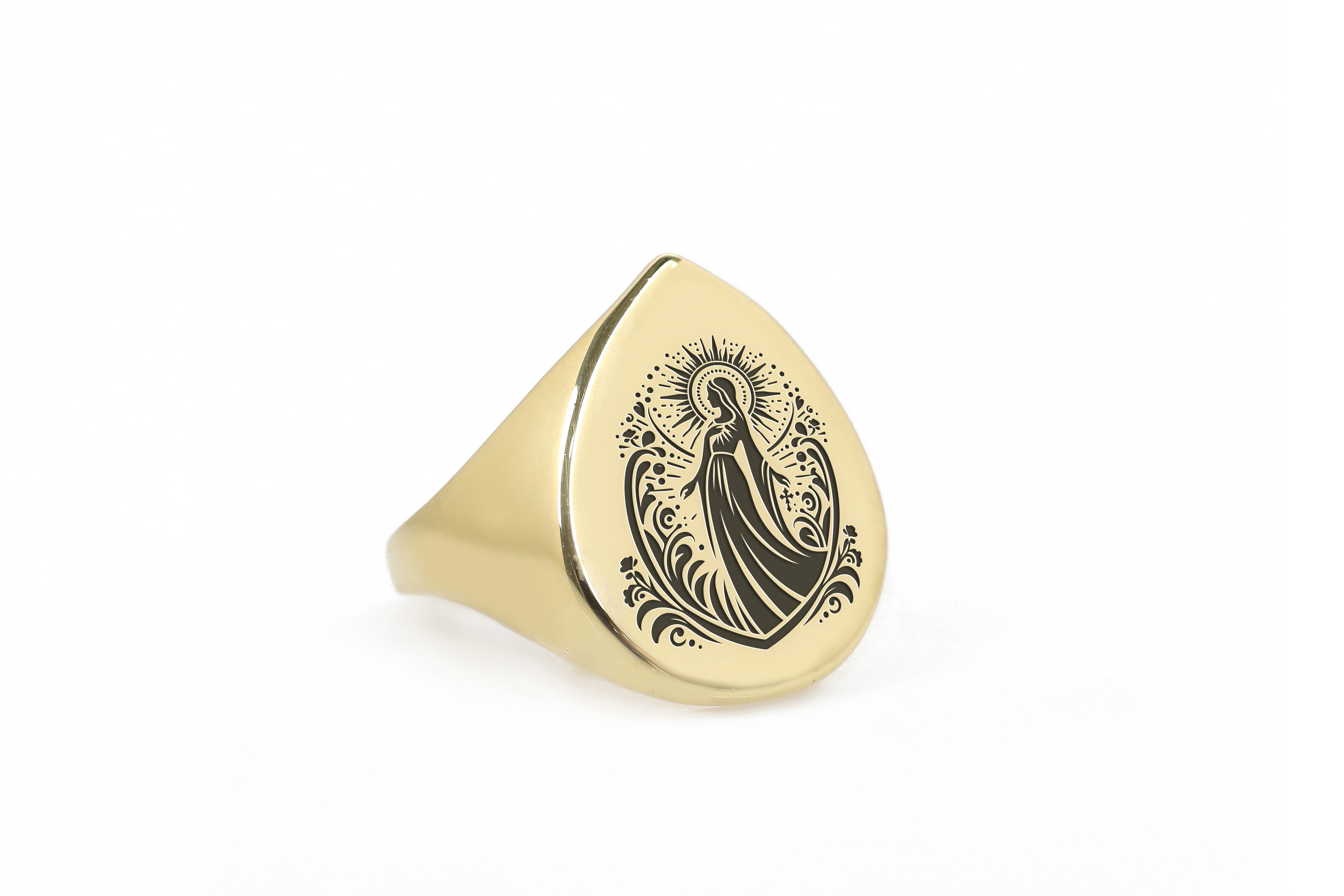 24k Gold Virgin Mary Ring