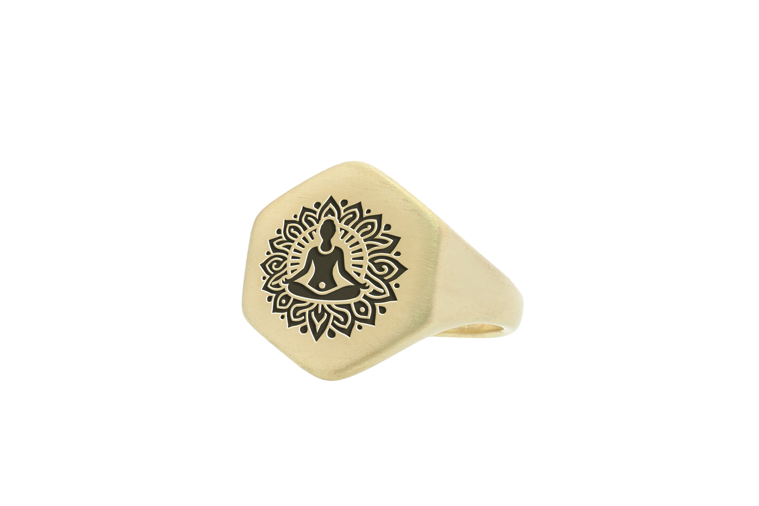 Engraved Yoga Signet Ring