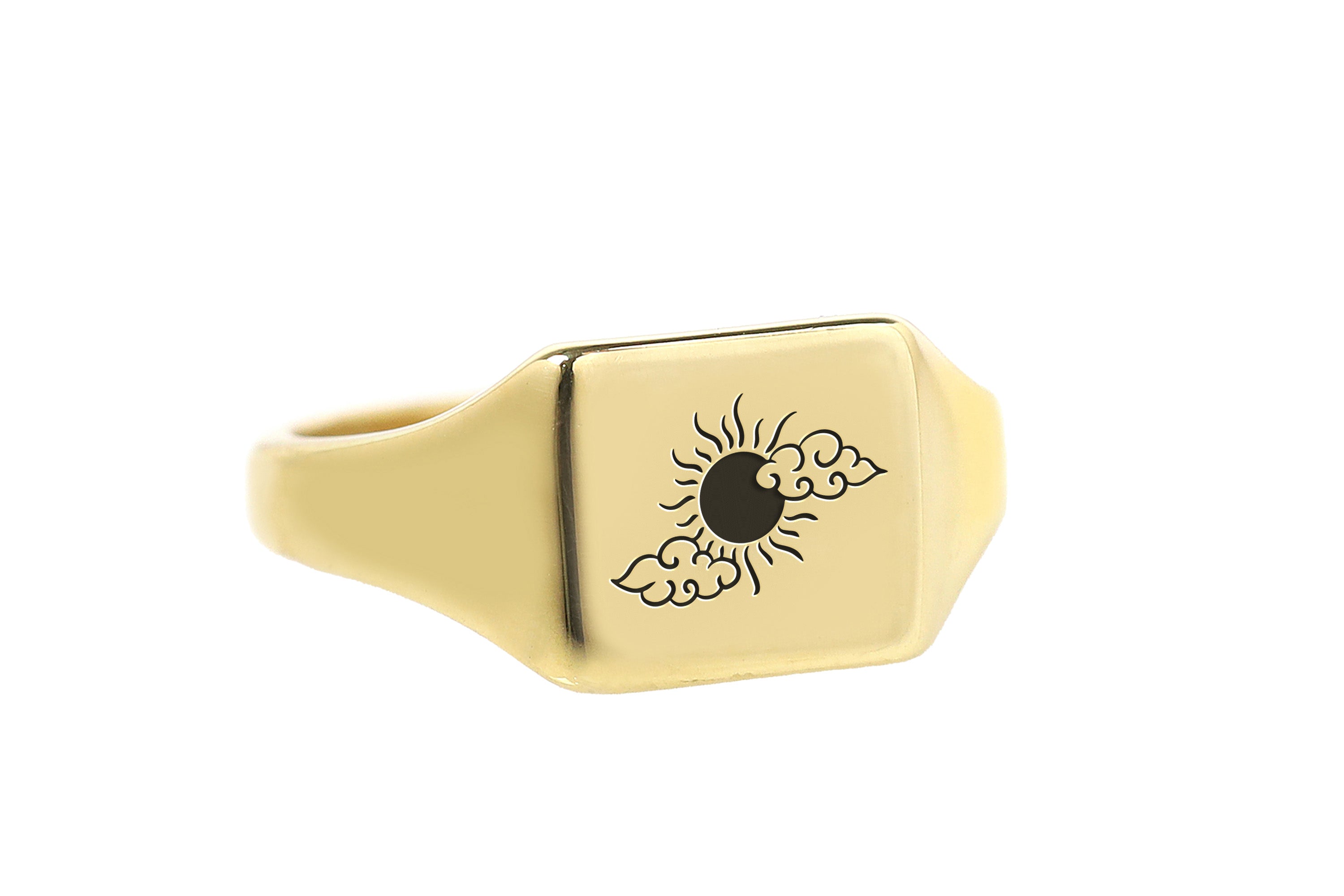 Custom Sun Gold Signet Ring