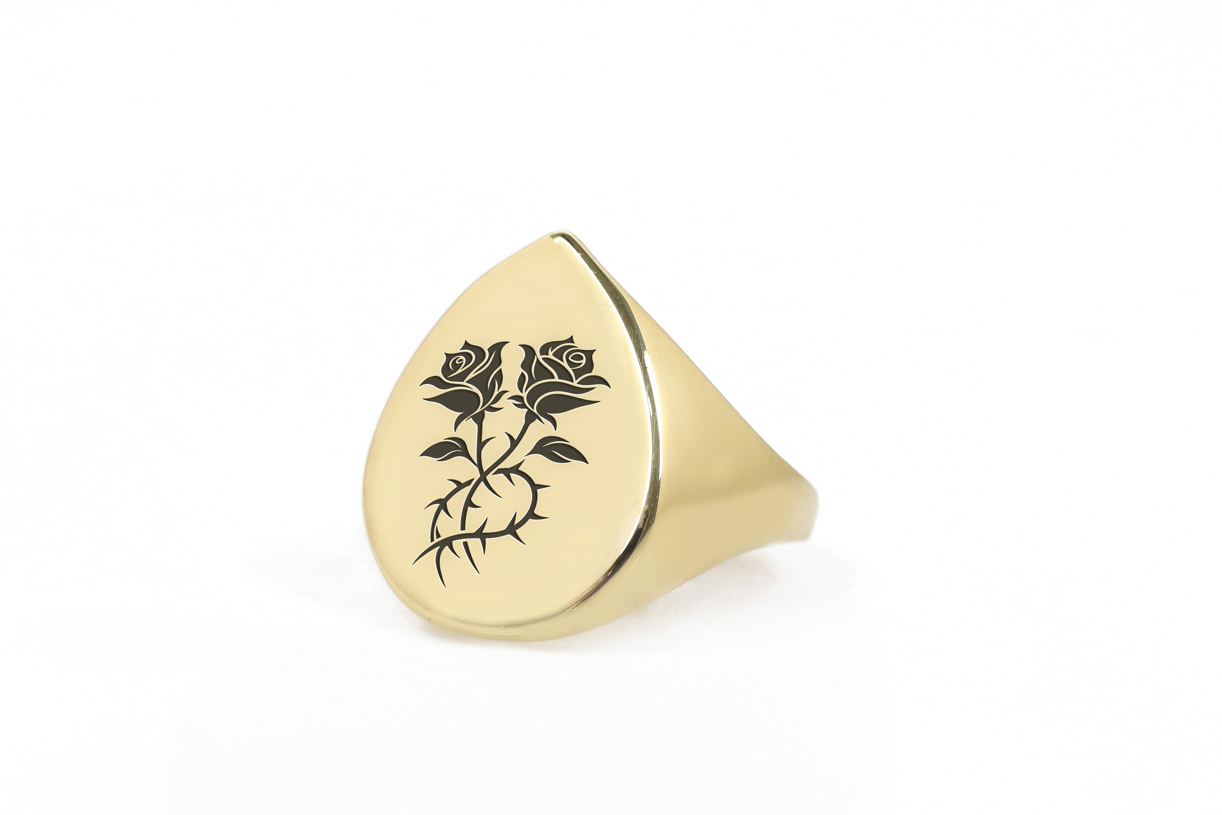 Custom Rose Signet Ring