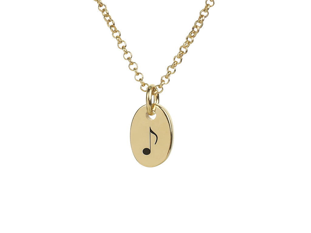 Engraved Music Quaver Note Pendant