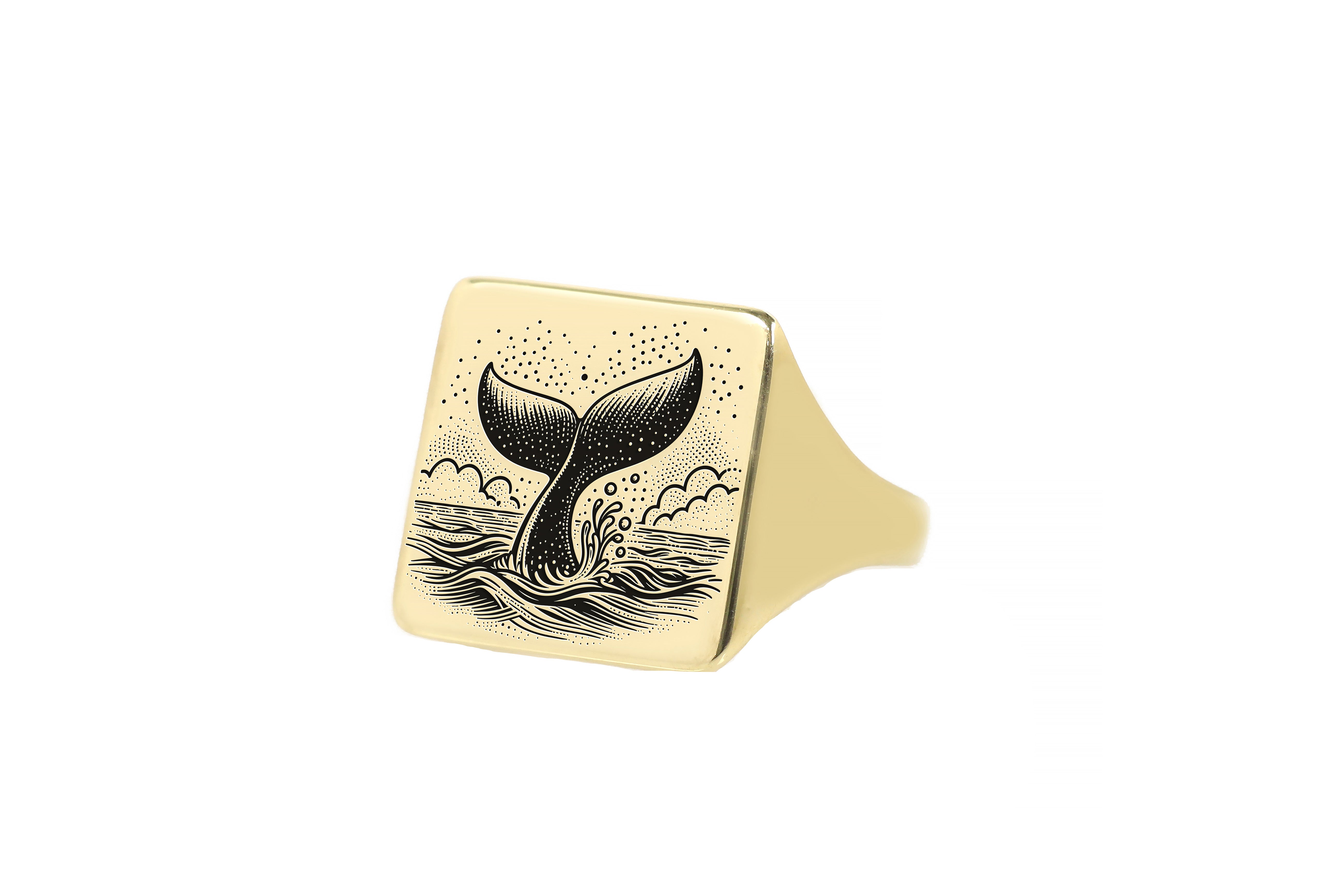 14k Gold Whale Tail Ring