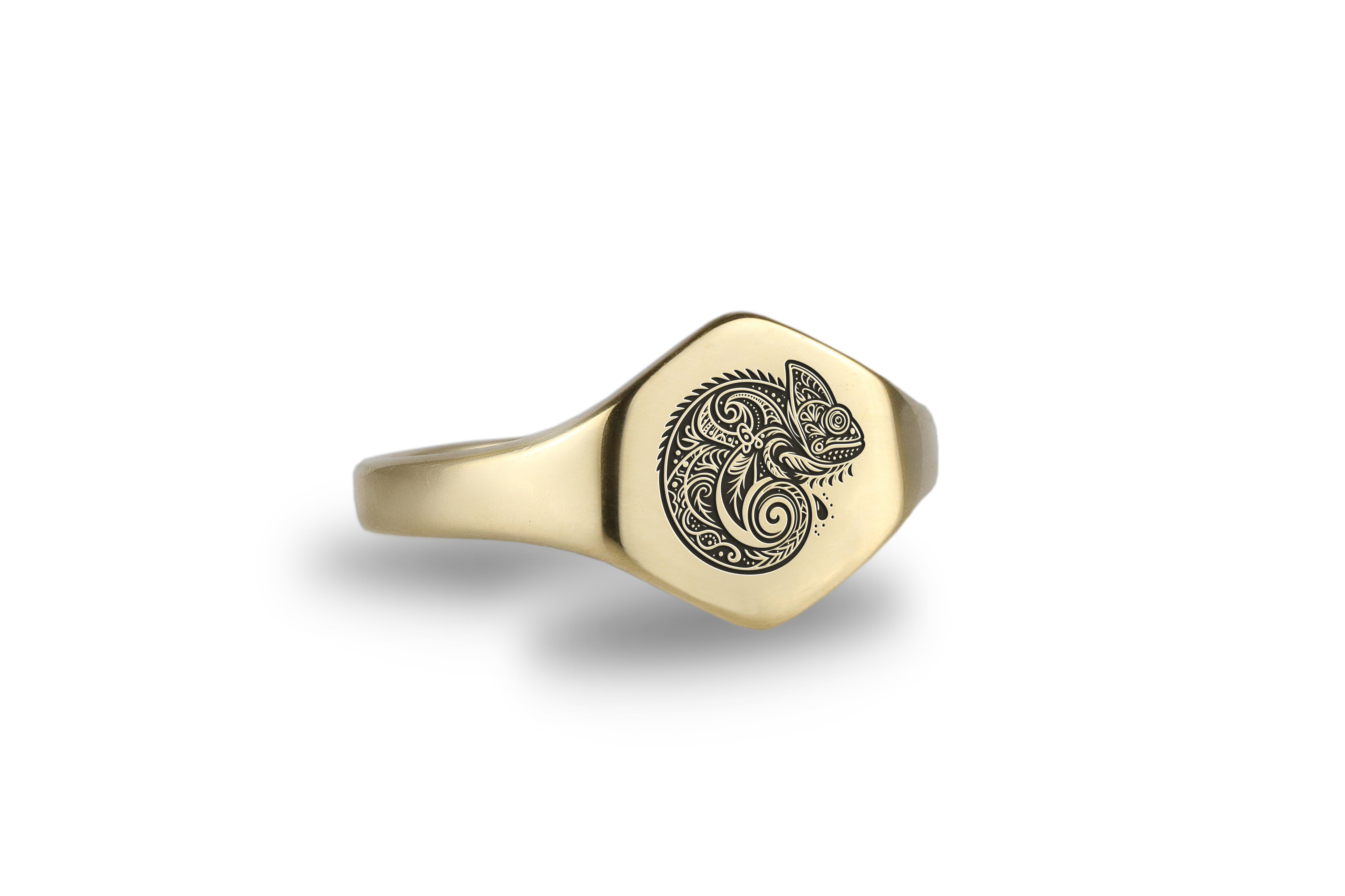 Custom Chameleon Signet Ring