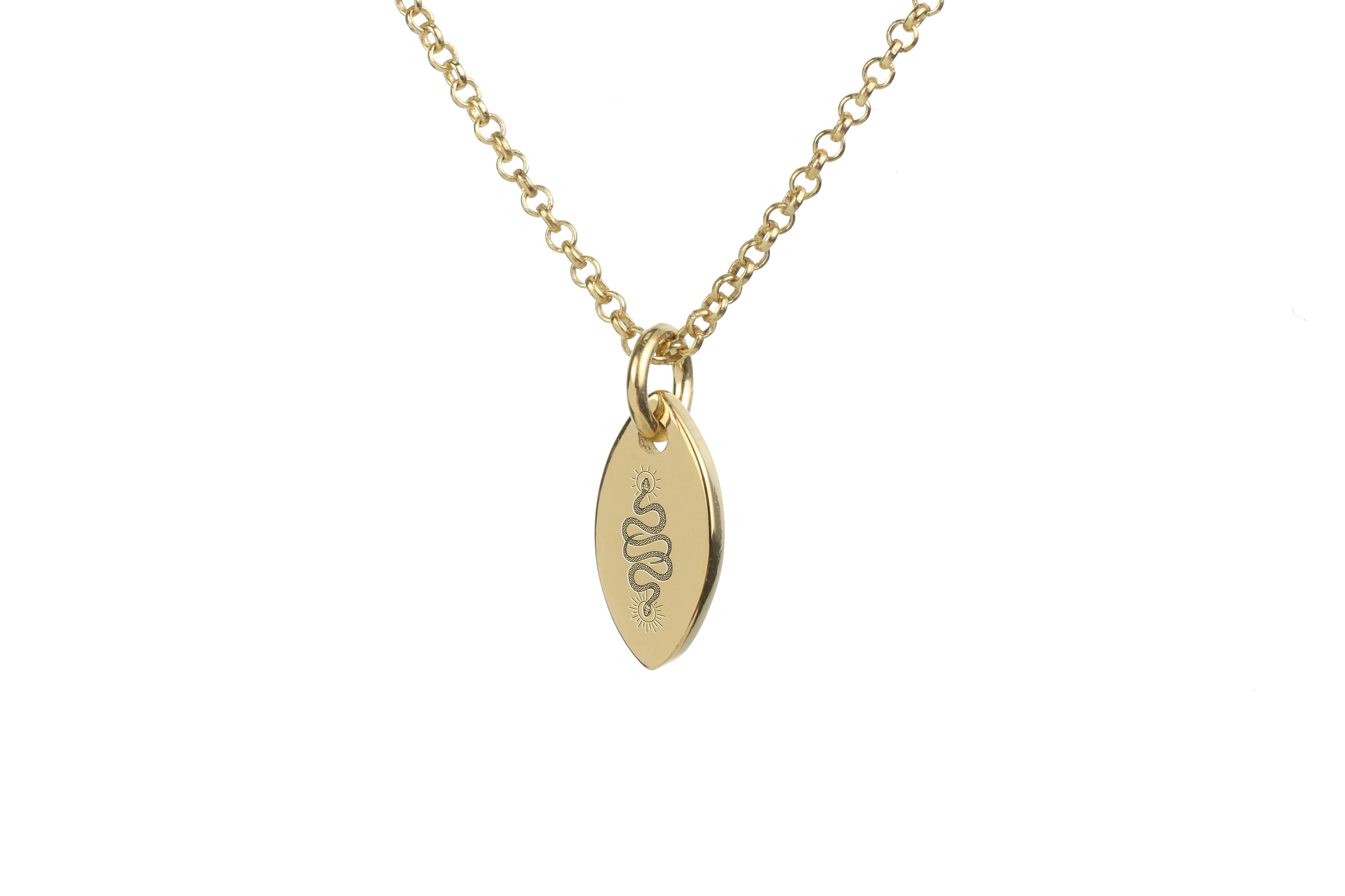 14k Gold Snake Pendant Necklace