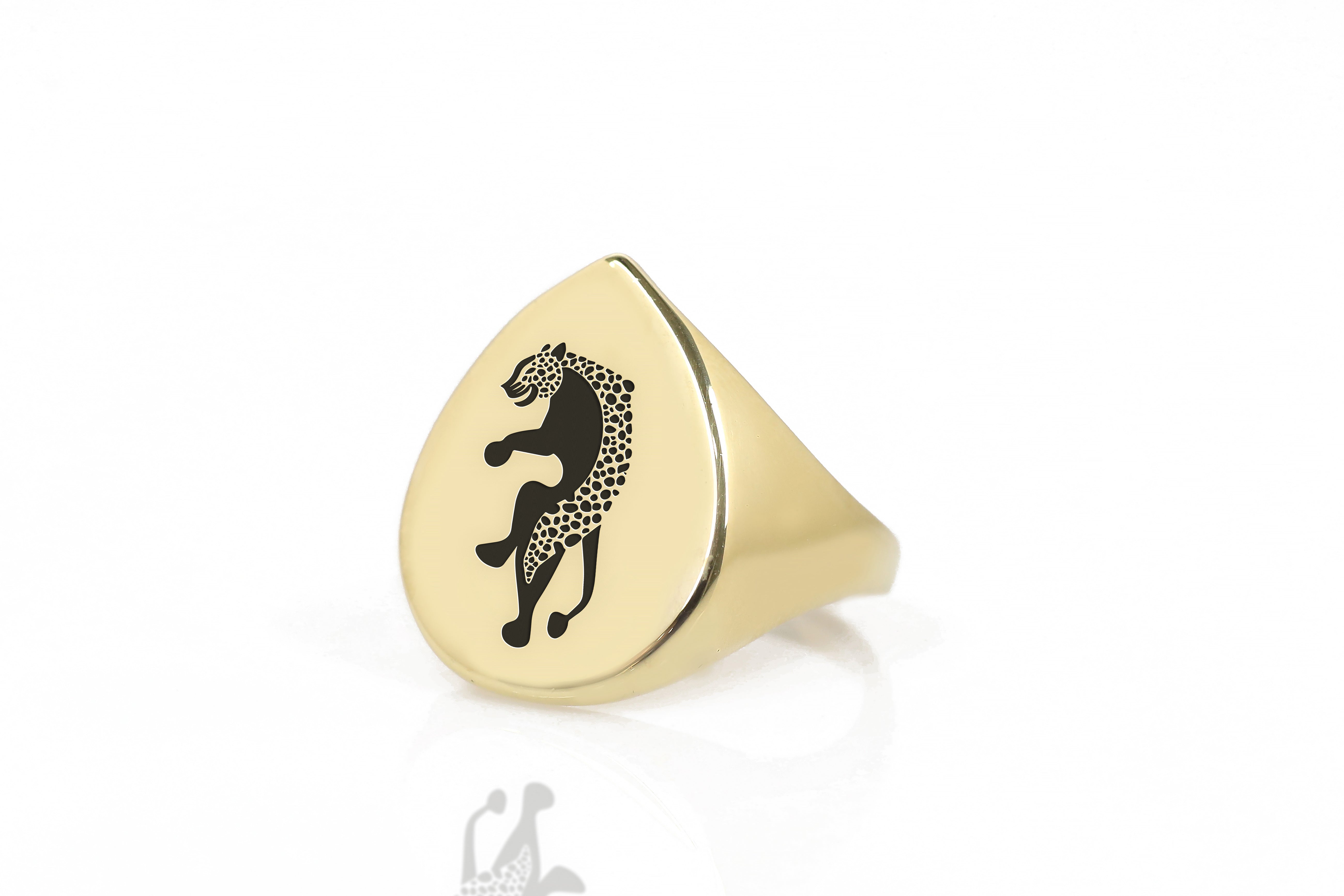 14k Gold Jaguar Signet Ring