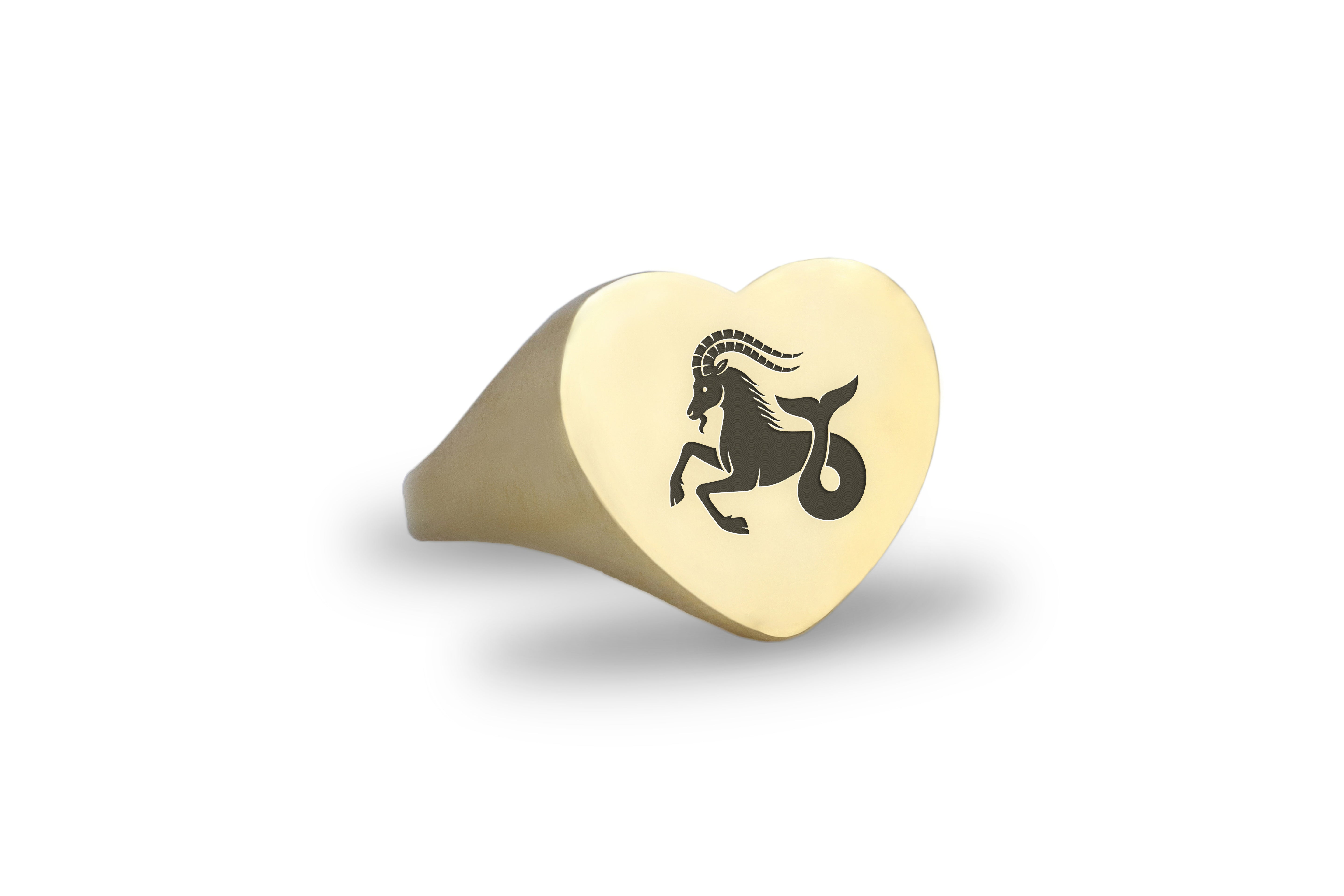 14k Gold Aries Signet Ring