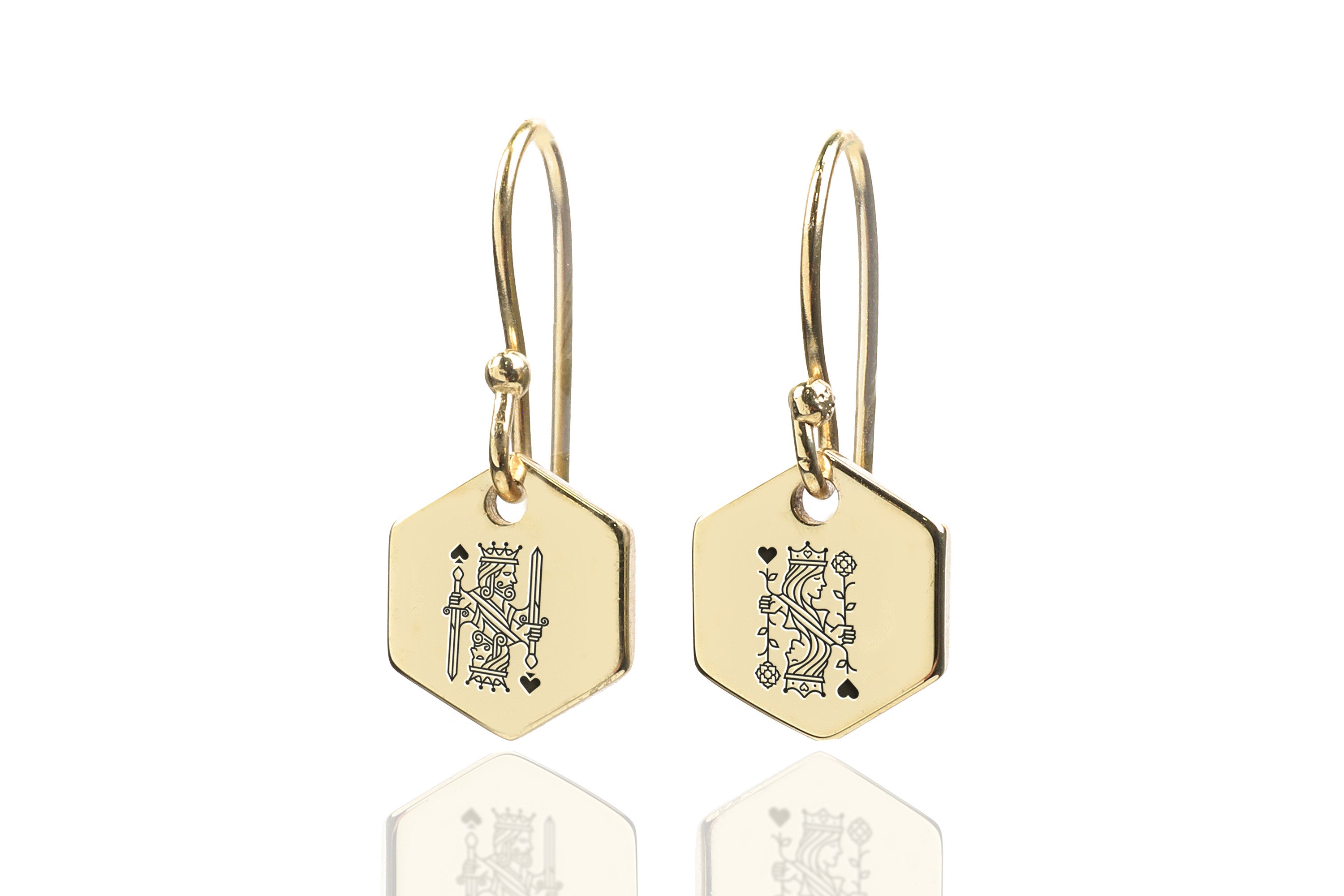 14k Gold Poker Earrings