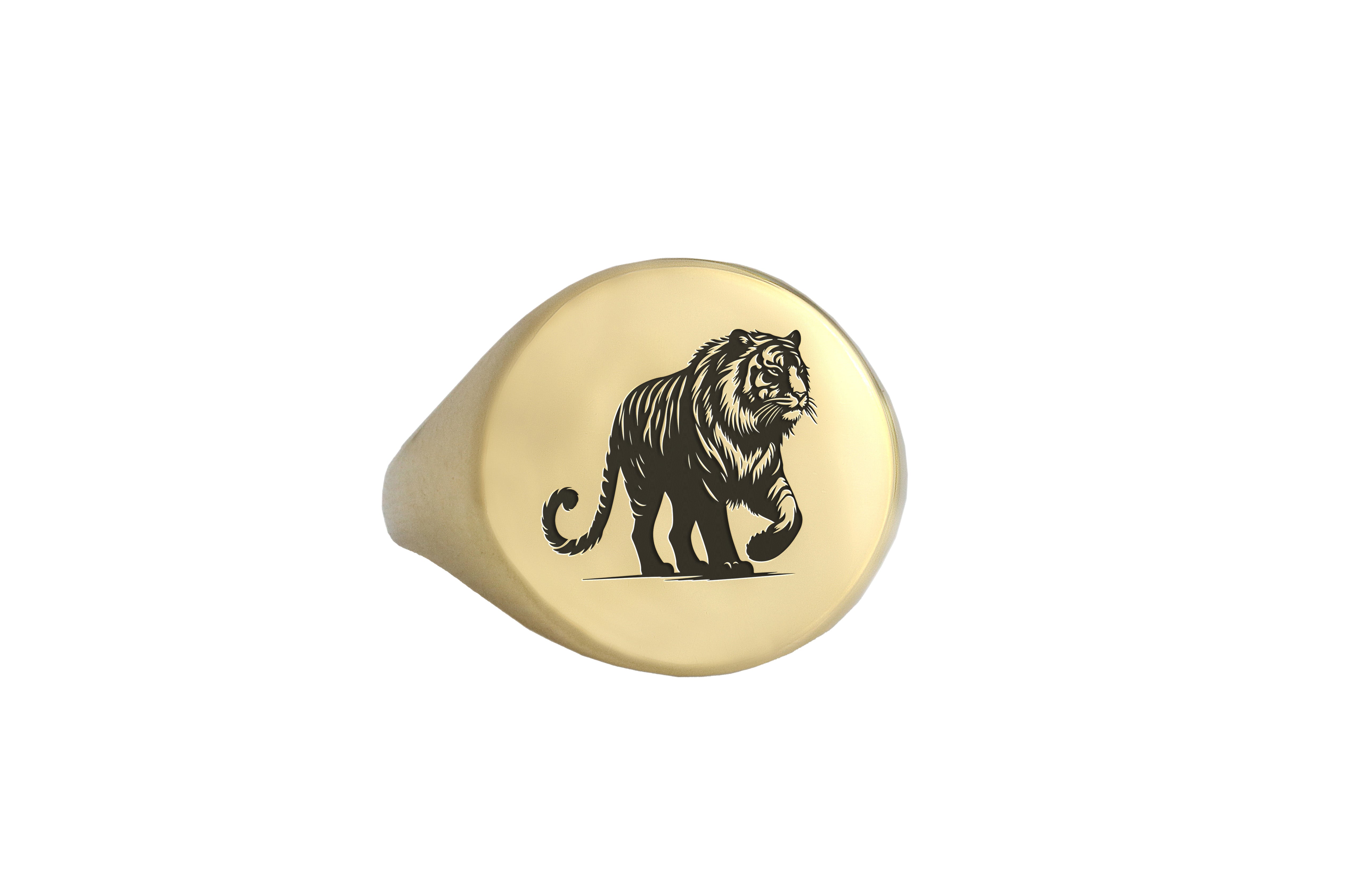 Custom Tiger Engraved Ring