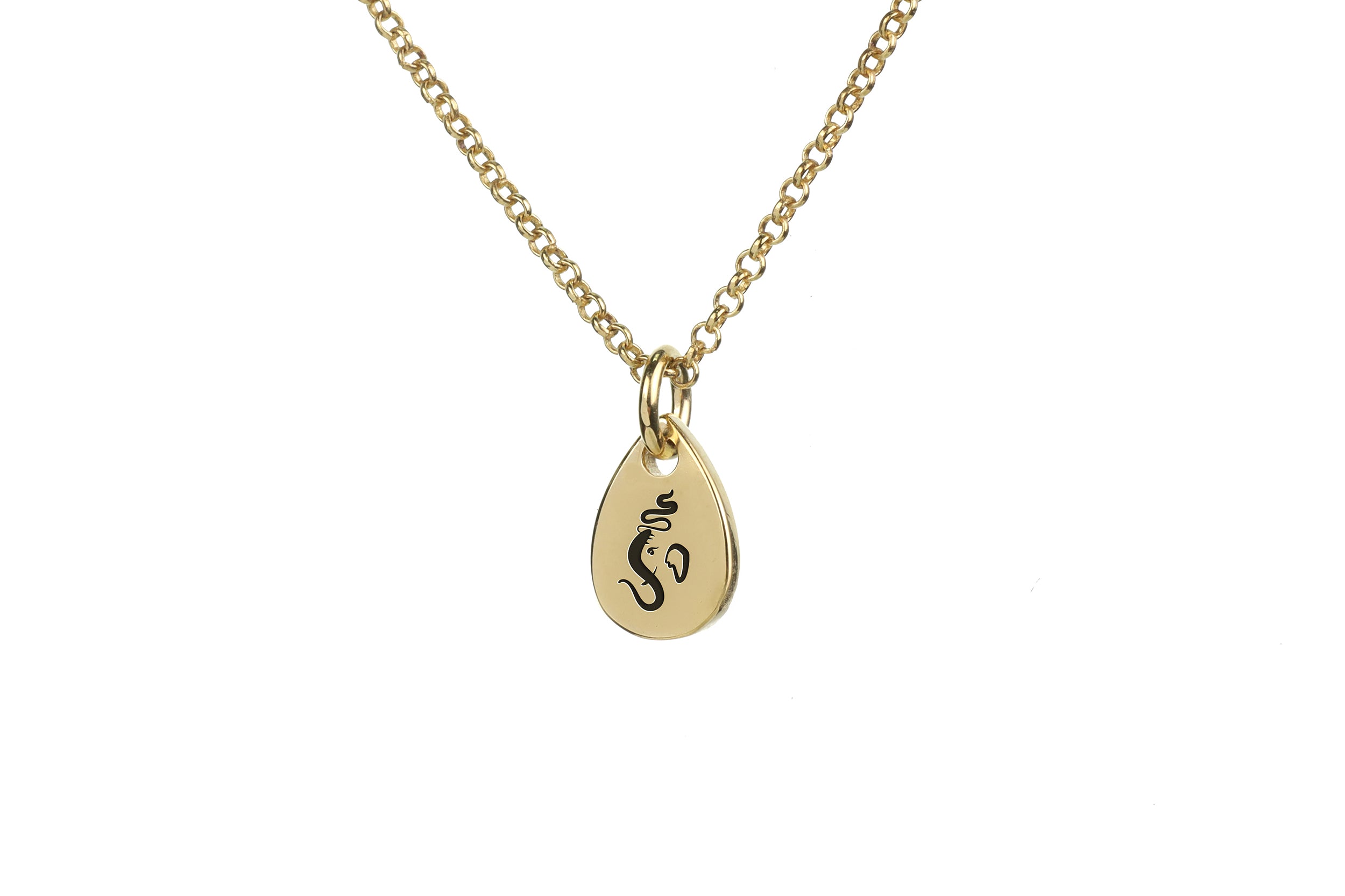 Engraved Ganesha Pendant Necklace
