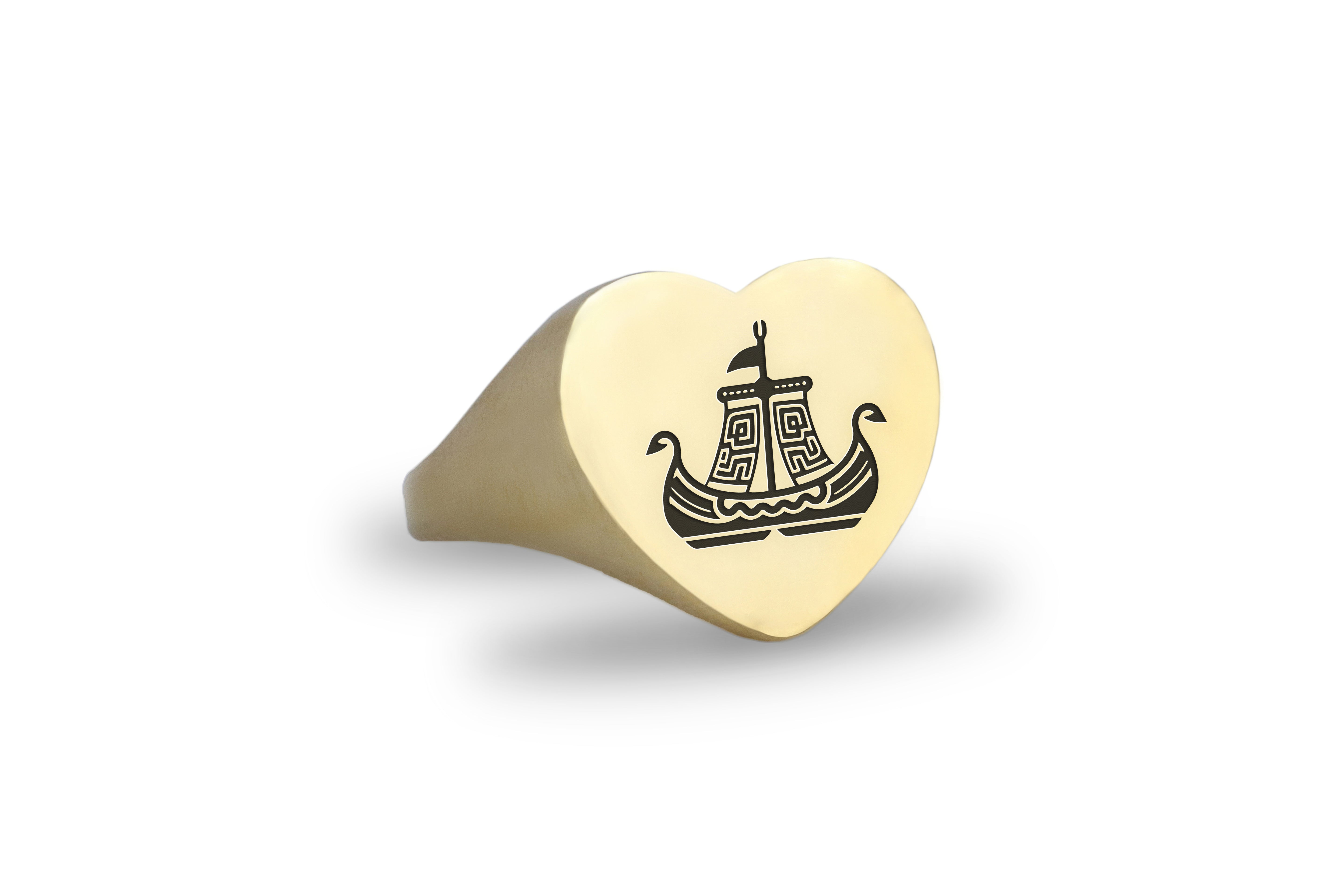 14k Gold Viking Boat Ring